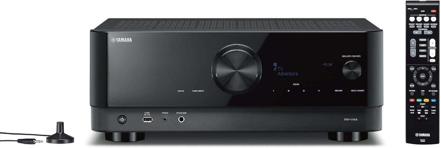 Yamaha-Empfänger RX-V4A-Netzwerk-Receiver MIT Musiccast Surround-Sound, Gaming Spezifischen Funktionen und Sprachkontrollsystem-Allround-Talent MIT 5.2 Kanälen, Schwarz – Bild 3