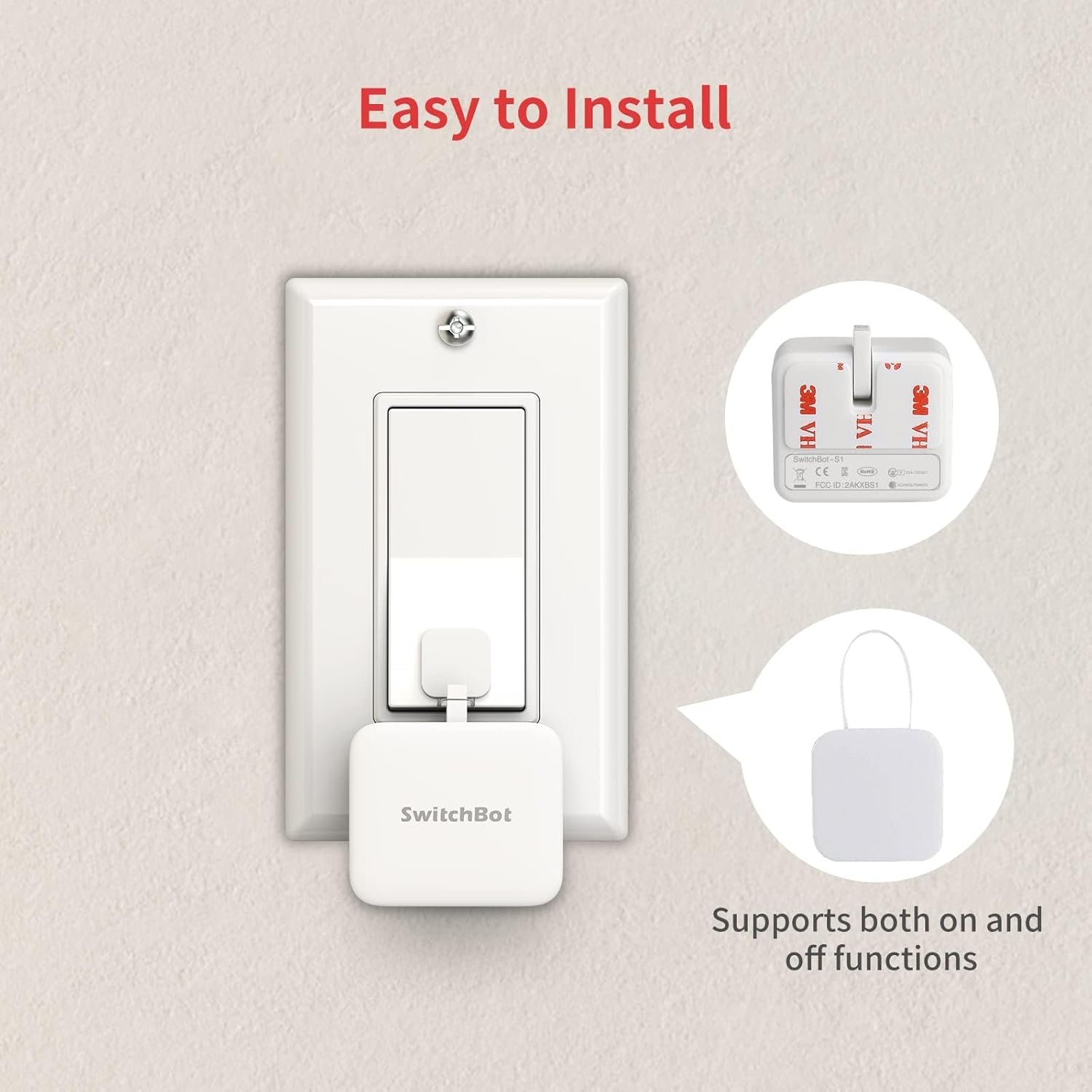 Switchbot Smart Switch Toggle- Machen Sie Schalter intelligent, App- und Timer-STEUERUNG, FÜGEN SIE HUB MINI Hinzu, ähm es mit Alexa, Google Home und IFTTT Kompatibel Zu Machen (Weiß) – Bild 6