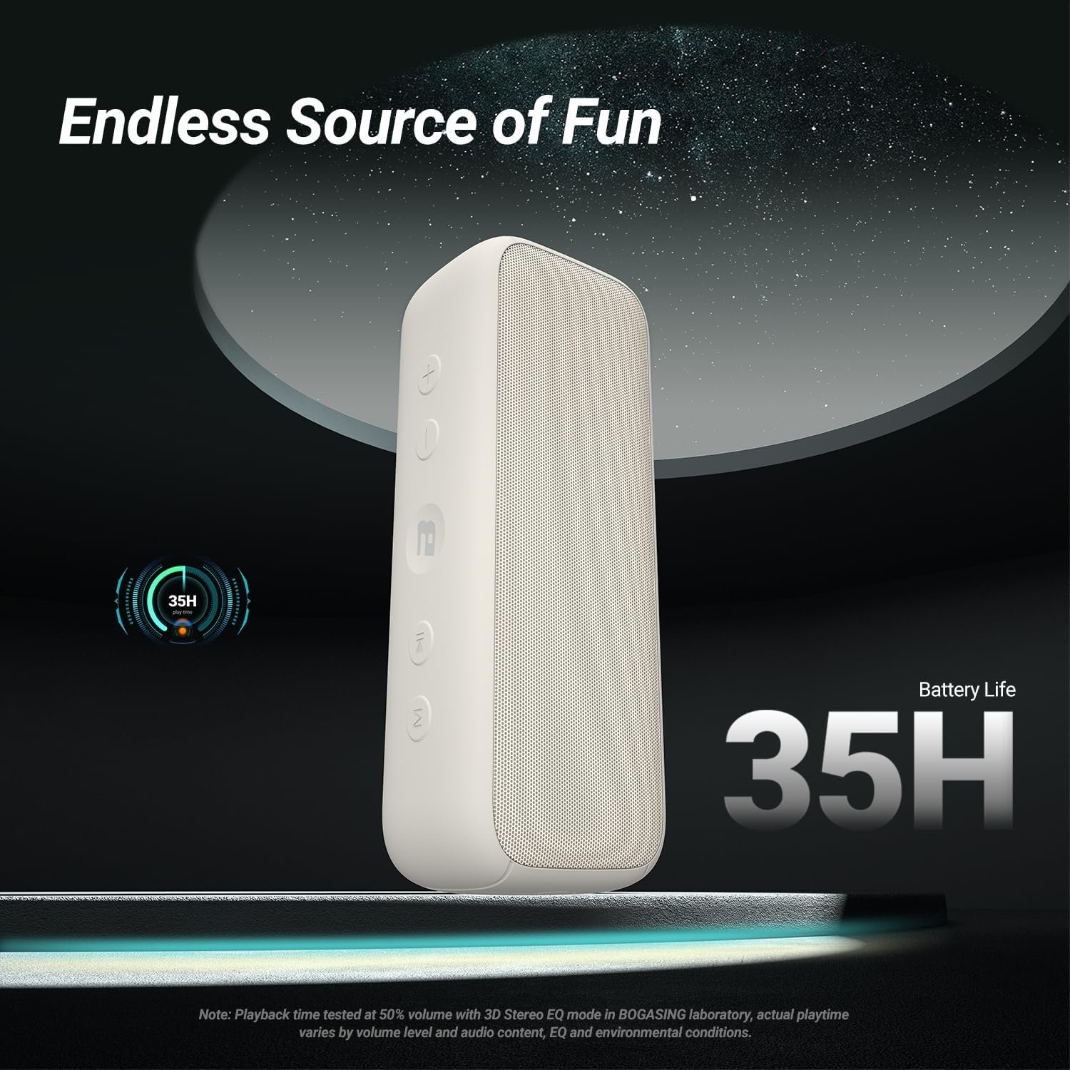 Bogasing G6 Tragbarer Bluetooth Lautsprecher, Lautsprecher-Boxen Bluetooth MIT 30W Stereo-Sound, 35H AKKU, EQ, IPX6, USB, TF, Aux, Kabelloser Musikbox Mit Mikrofon Für Outdoor (Beige) – Bild 4