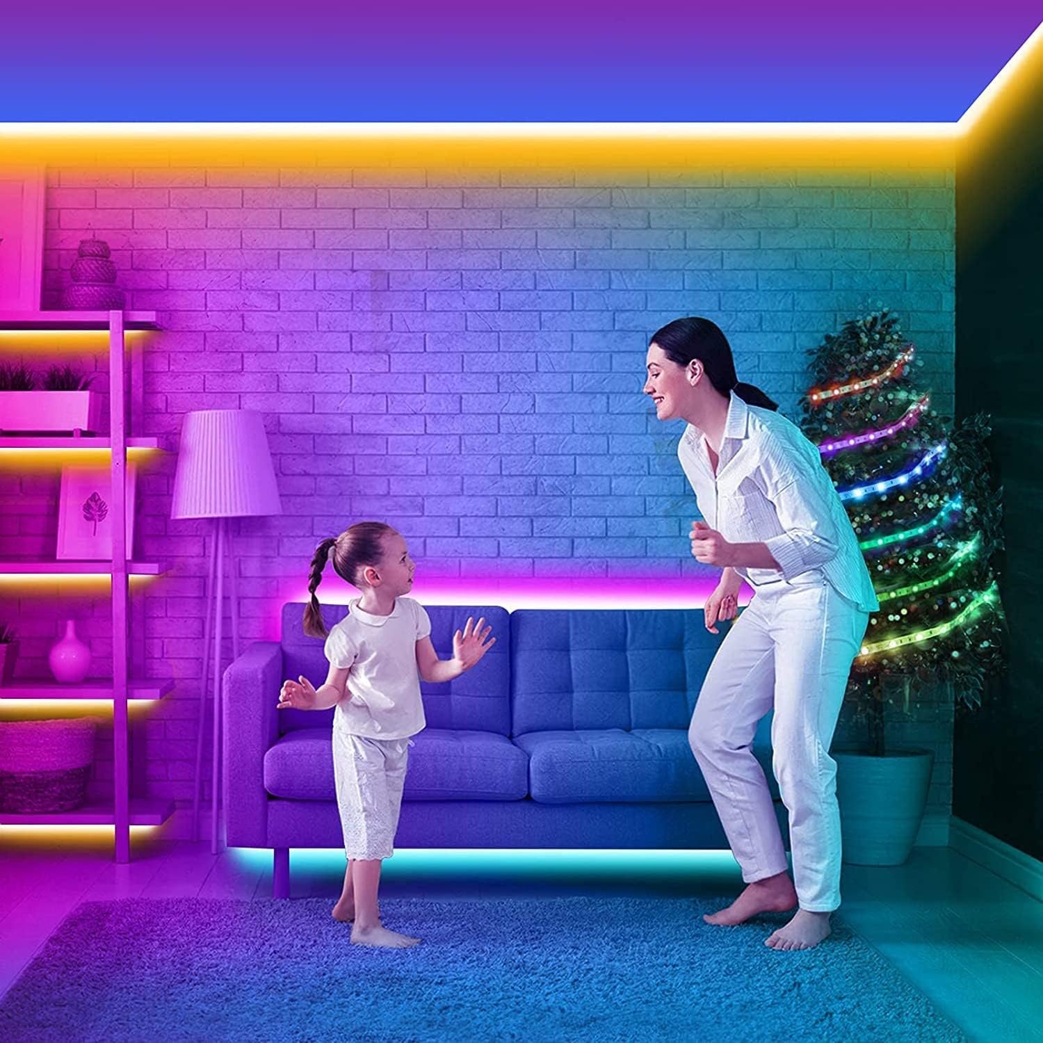 Alexa LED Strip 30m, luxonische Smart RGB -LED -Streifen Alexa LED Lichterkette, App Gesteuerte Muiksynchronisation, Arange -MIT -Google -Assistent, Ultralanger LED LESTE MIT NETELEL UND FERNBEDIENUNG – Bild 5