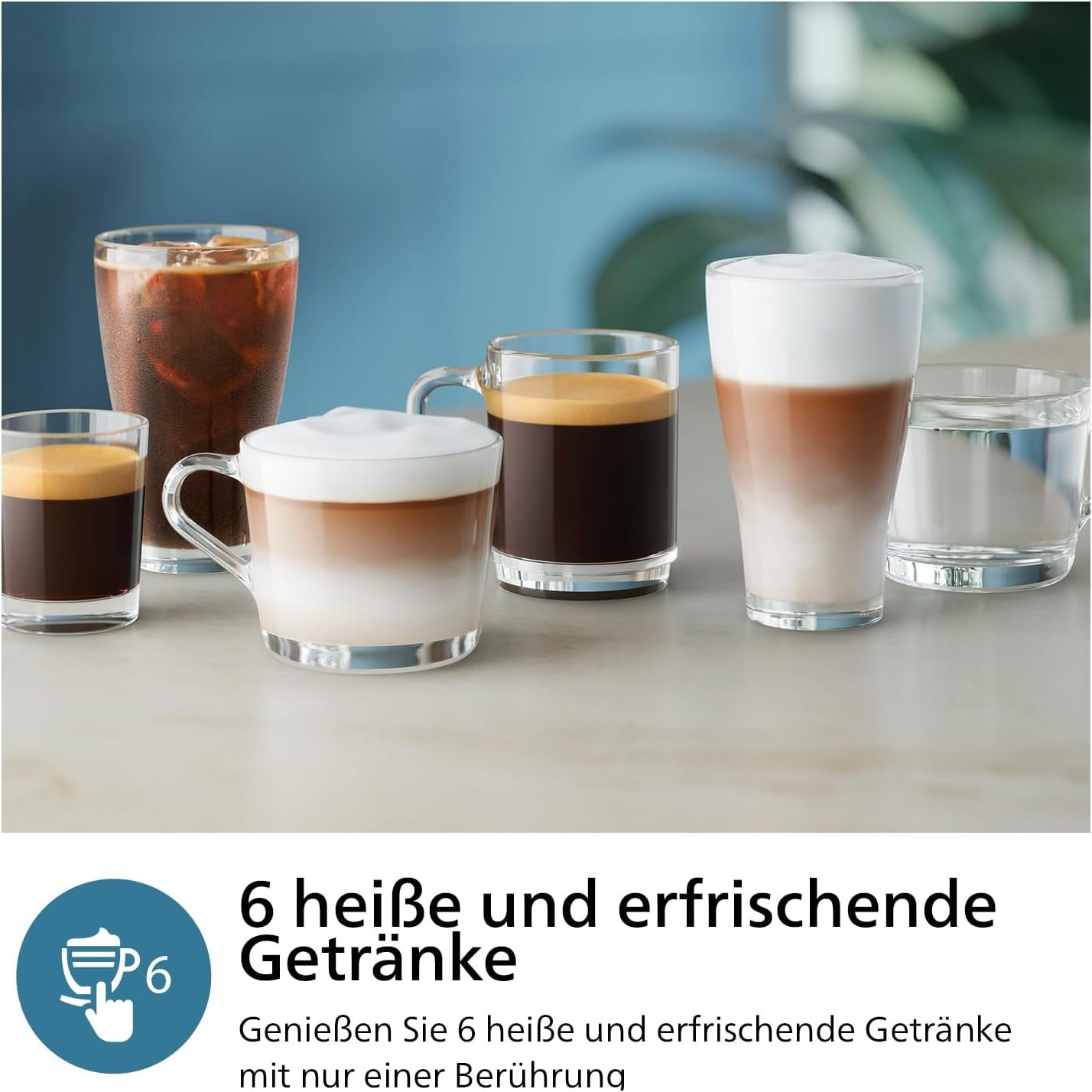 Philips 3300-Serie Kaffeevollautomat-6 GetRänke, Modernes Farb-Touchscreen-Display, Lattego-Milchsystem, Silentbrew, 100% Keramikmahlwerk, Aquaclean-Filter. Schwarzchrom (EP3347/90) – Bild 3