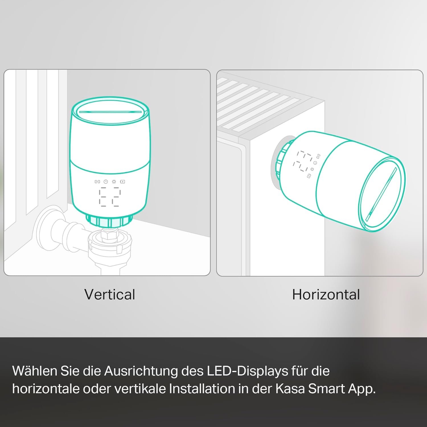 TP -Link Kasa Smartes Heizkörperthermostat - WiFi Starter Kit, inklosiv 1 Thermostat und 1 Hub, Heizungssteuerung (Kasa -App, Geofencing, Fensterklungserkenung), Materie, Alexa, Alexa, Alexa, Alexa – Bild 11