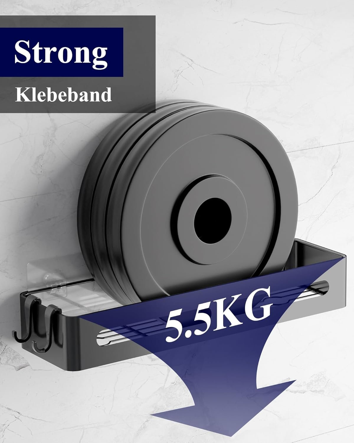 Kitsure Duschablage Ohn Bohren - 2er -Pack, Duschregal Ohn Bohren MIT Maßer Kapazität, Rostf. – Bild 6