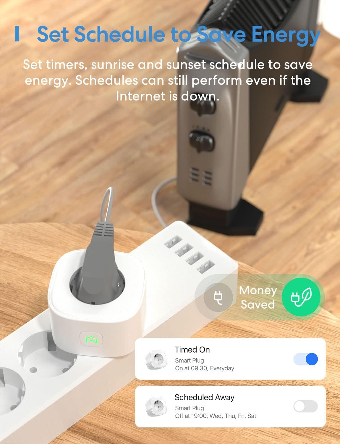 Smart Steckdose FunktionIert MIT Apple Homekit, Meross Wlan Steckdose, Intelligenter Stecker, Kompatibel Mit Siri, Alexa, Google Assistant und SmartThings, Kein Hub Erforderlich, 16 a, 2,4 GHz, 2PCS – Bild 4