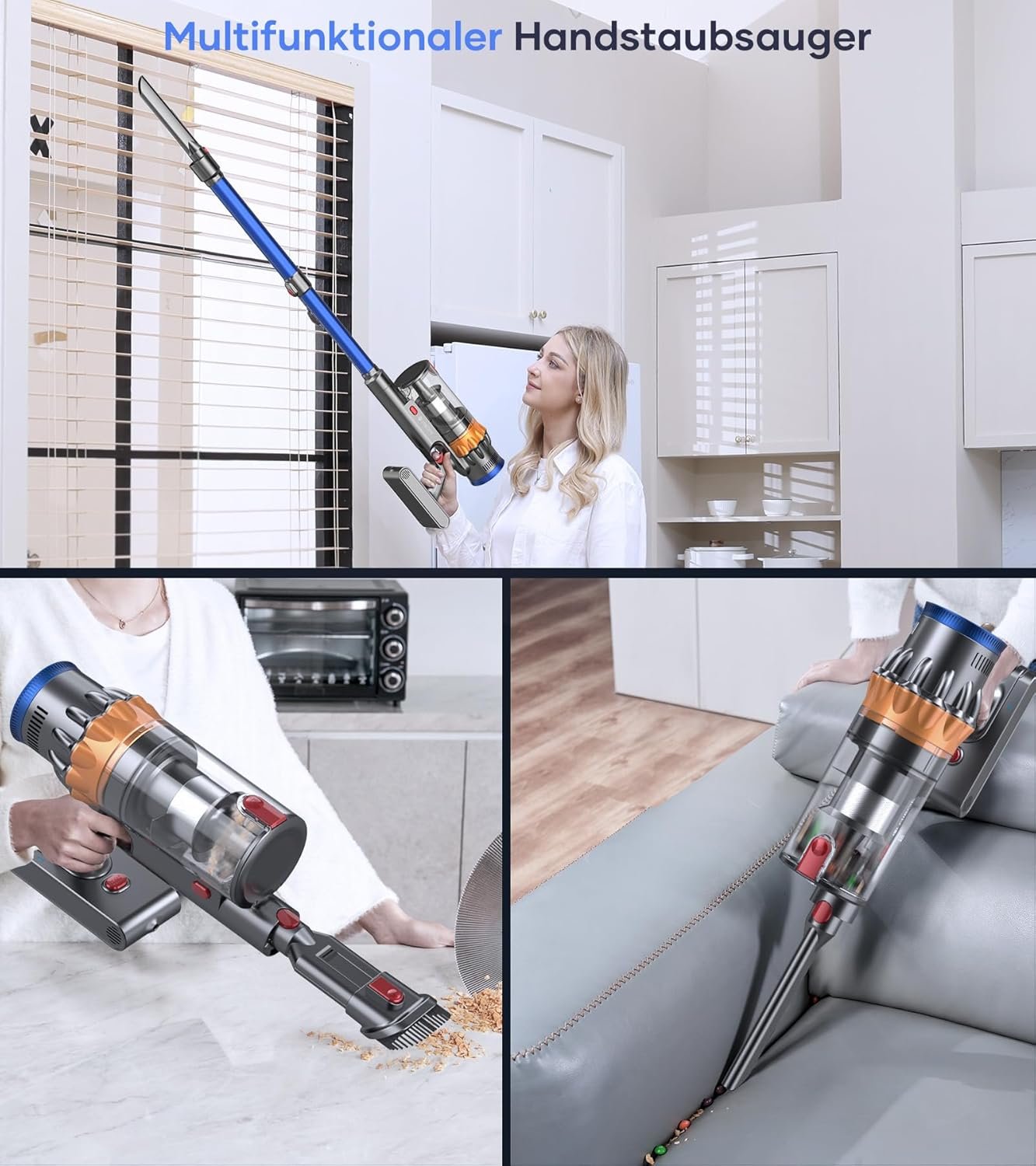 Mibode Akku Staubsauger, 45000pa/550W/70 Minuten Staubsauger Kabellos MIT Smart Display, Staubsauger MIT Automatikmodus & Anti-Verhuderung-Bürste für TEPPICH, HARTBODEN UNDER TIERHAKEHARE – Bild 8