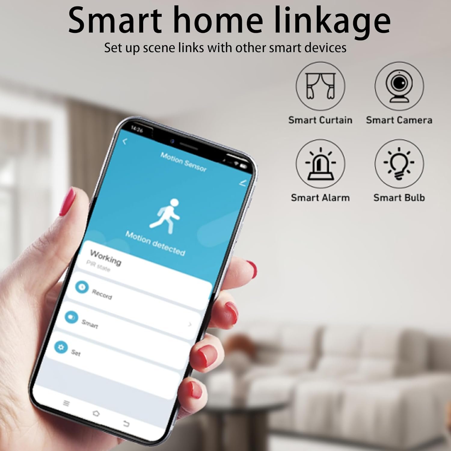 Intelligenter Wlan BewegungsSensor: Tuya Smart Pir-Bewegungsmelder MIT App-Warnungen, Batteriebetrieben, Kabellosen infrarot-Alarmsystem für Alarmanlagen und Smart Home AutomatiRingung – Bild 4
