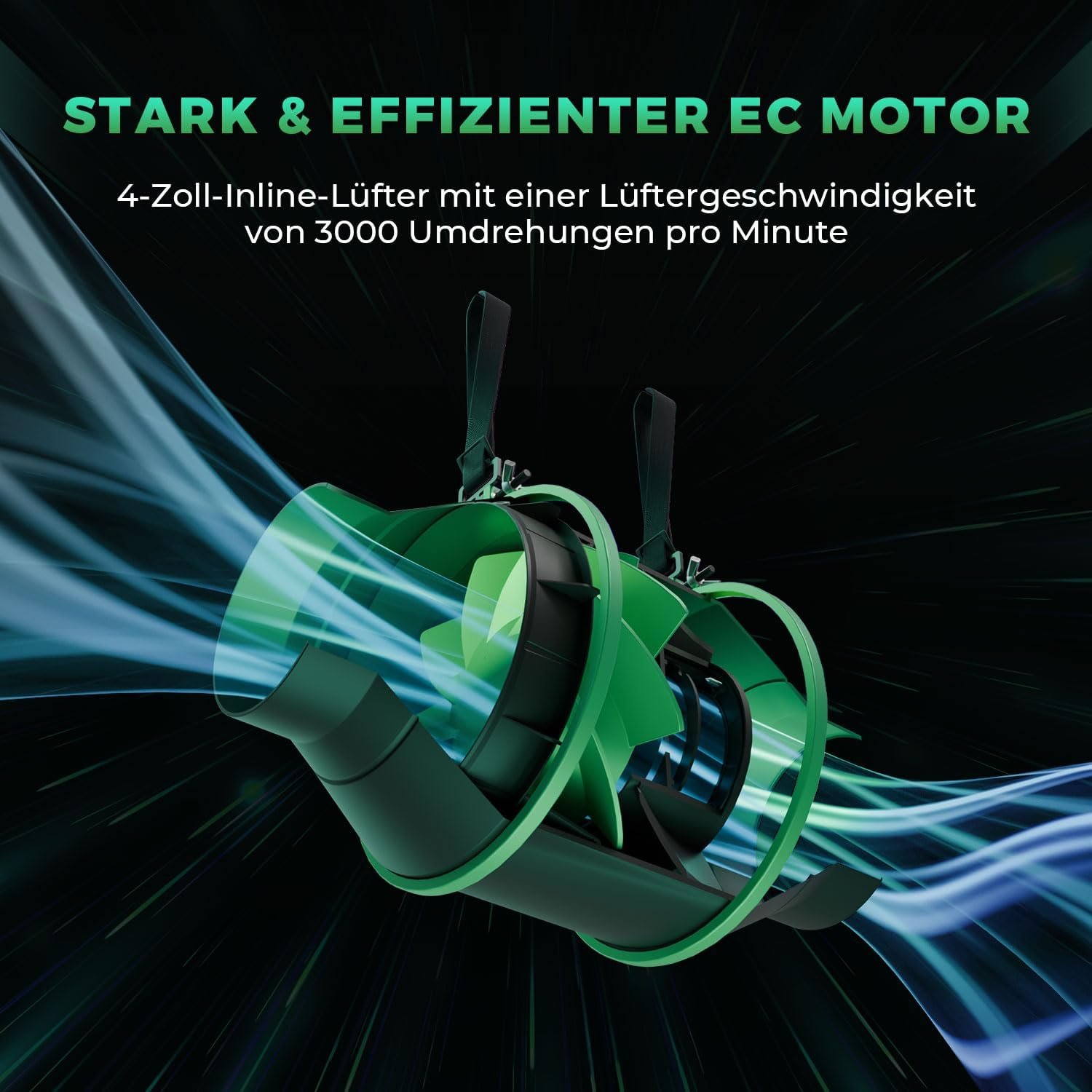 Mars Hydro Smart 4 Zoll Inline-Ventilator MIT Variable GeschwindigkeupsRegler, Temperatur und Luftfeuchtzeitsensor, Belüftungsventilator für Hydroponik Zelt wachsen Zelt – Bild 4