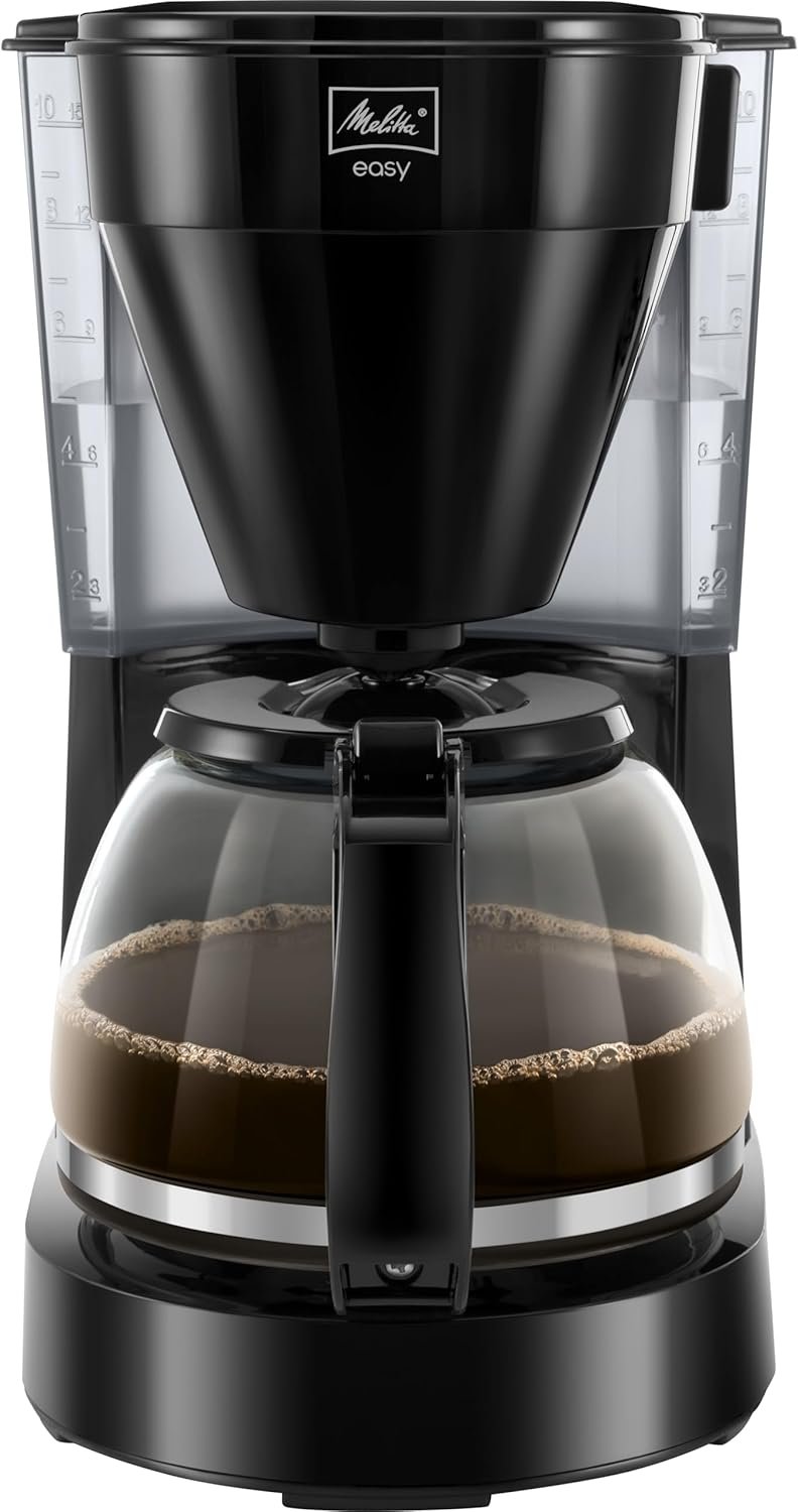 Melitta Easy - Kaffeemaschine mit Abnehmbarem Schwenkfilter, Filterkaffeeemaschine MIT Glaskanne und Tropfstopp, Fürr bis Zu 10 Tassen Kaffee, Schwarz – Bild 2