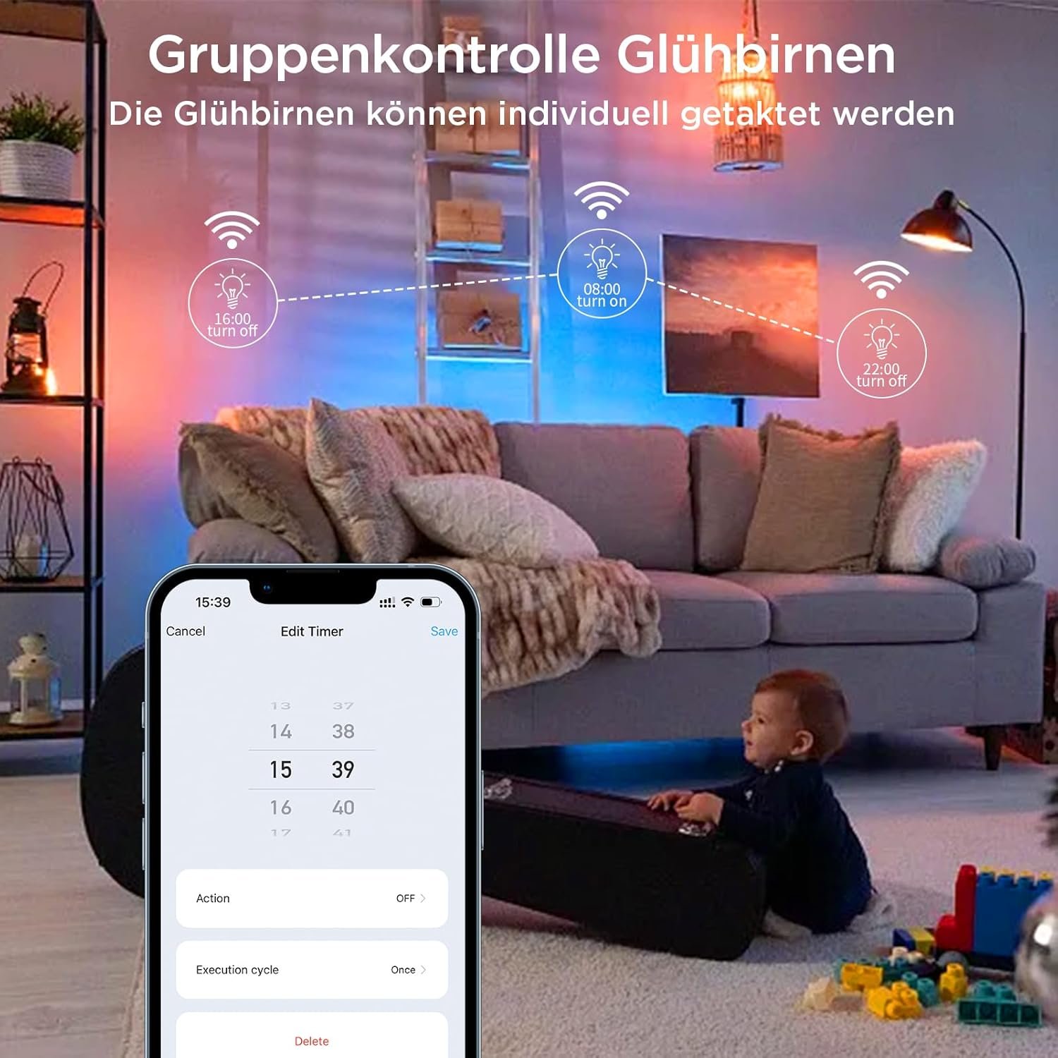 Wi-Fi RGBCW Smart G9 LED Lampen, Kompatibel Mit Alexa /Google Home, AC 230V Mehrfarbare Dimmbare, 2700k-6500K, Helligkeit Einstellbar 1%-100%, 4W, 400LM, MIT Muskynchronisation LED Glöhbarne, 3er Pack – Bild 7