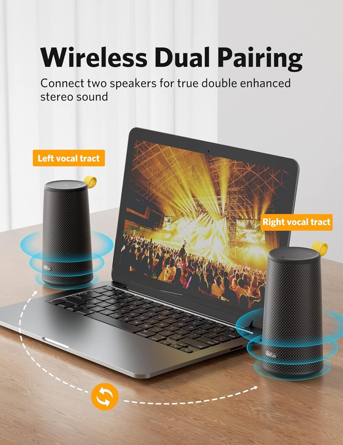 Uboom Bluetooth Lautsprecher (2024 Version), 24W 360 ° Stereo-Sound, Tiefbass, Bluetooth 5.0, IPX7 Wasserschutz, USB-C Schnellladung, 16 Stunden Spielzeit für Inden und Außenen – Bild 3