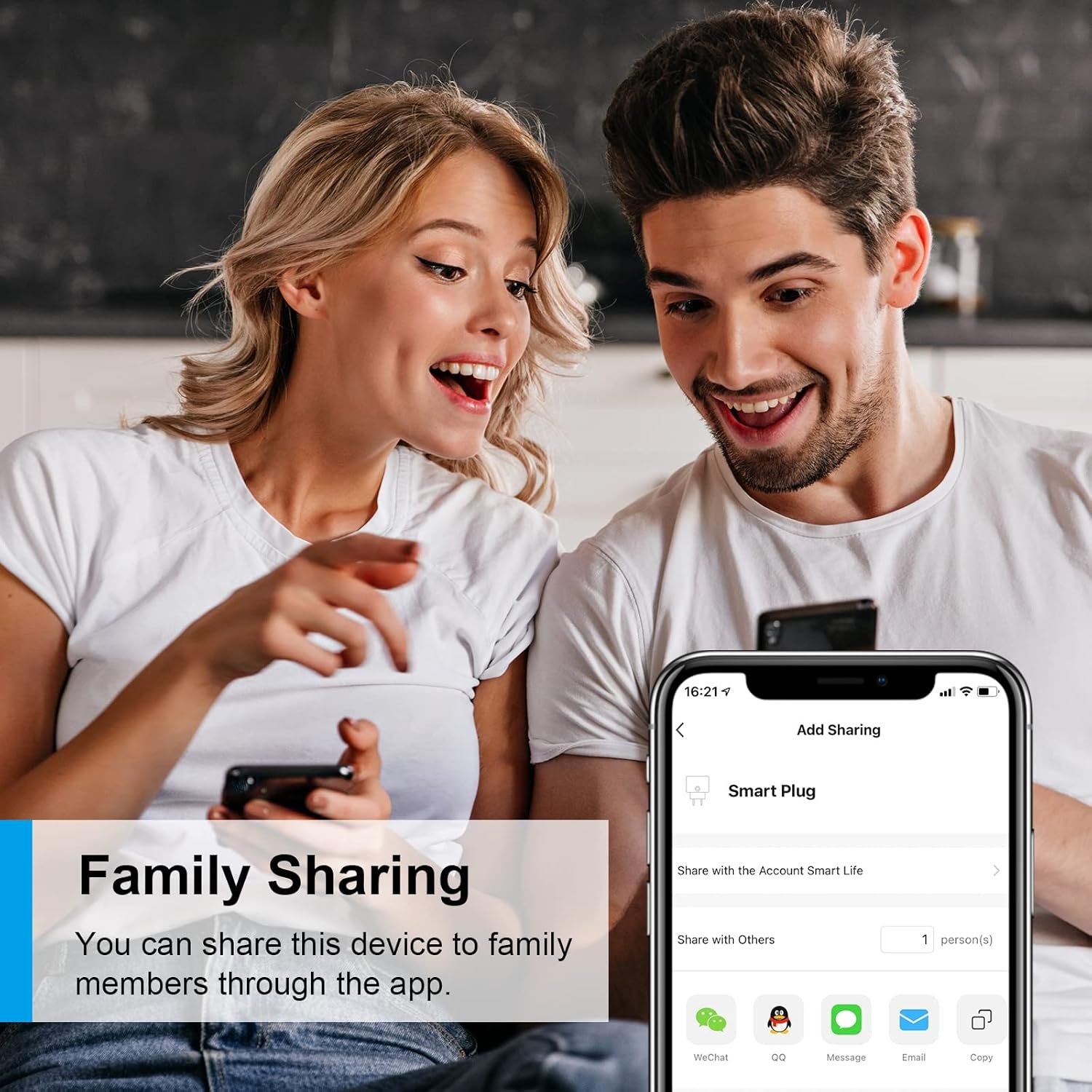 Antela Wlan Smart Steckdose MIT Strommessung 16A, Smart Home Steckdose Kompatibel Mit Alexa/Google Home, Stromverbrauch Messen, Sprachsteuerung, App Fernsteuerung, 2,4GHz, 4 PCs – Bild 5