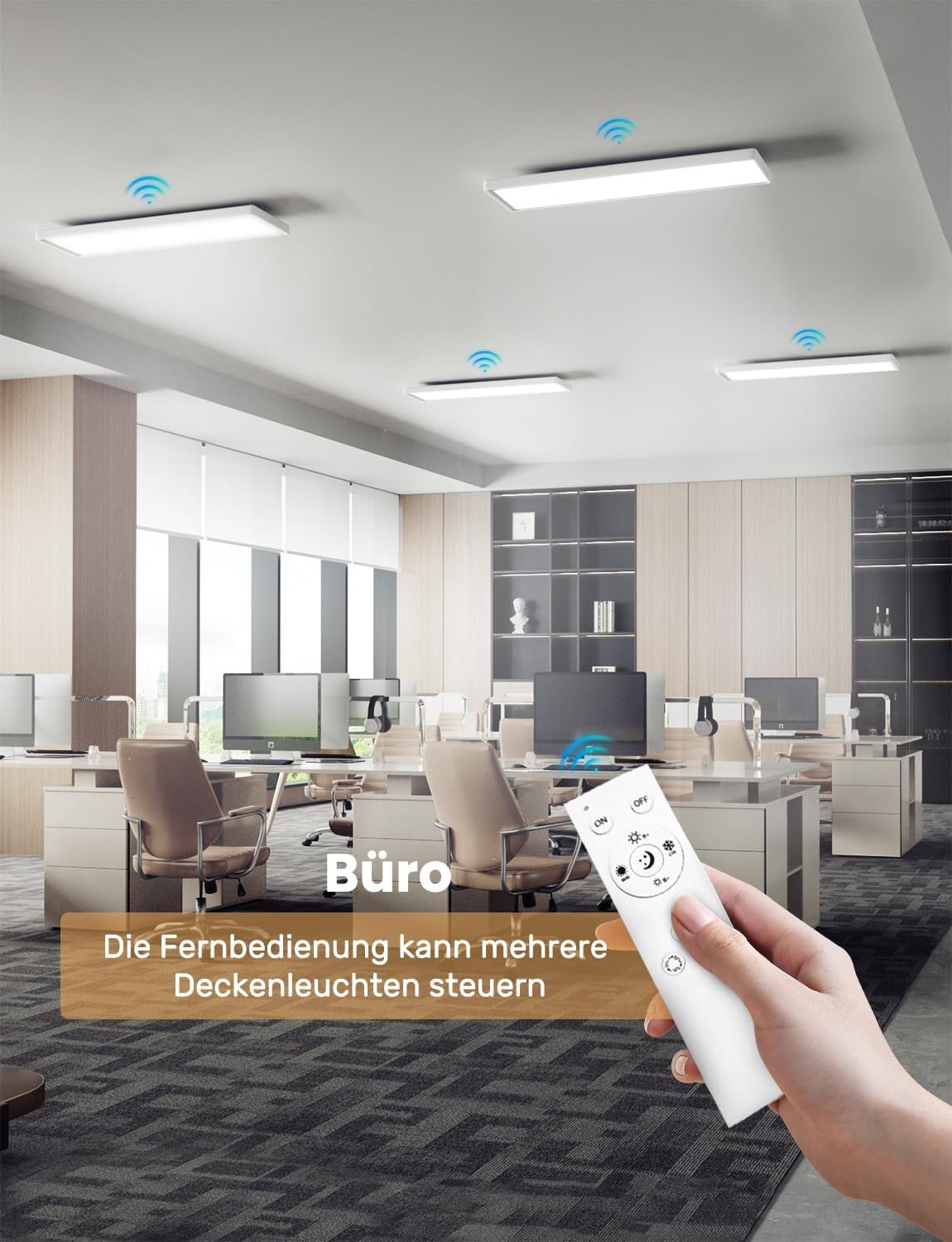 Epicflare LED Deckenleuchte 58x20x2.8 cm IP44 LED -Panel mit Fernbedienung 2700K - 6500K LED Deckenleuchte Flach Warmweimweiß Kaltwei – Bild 8