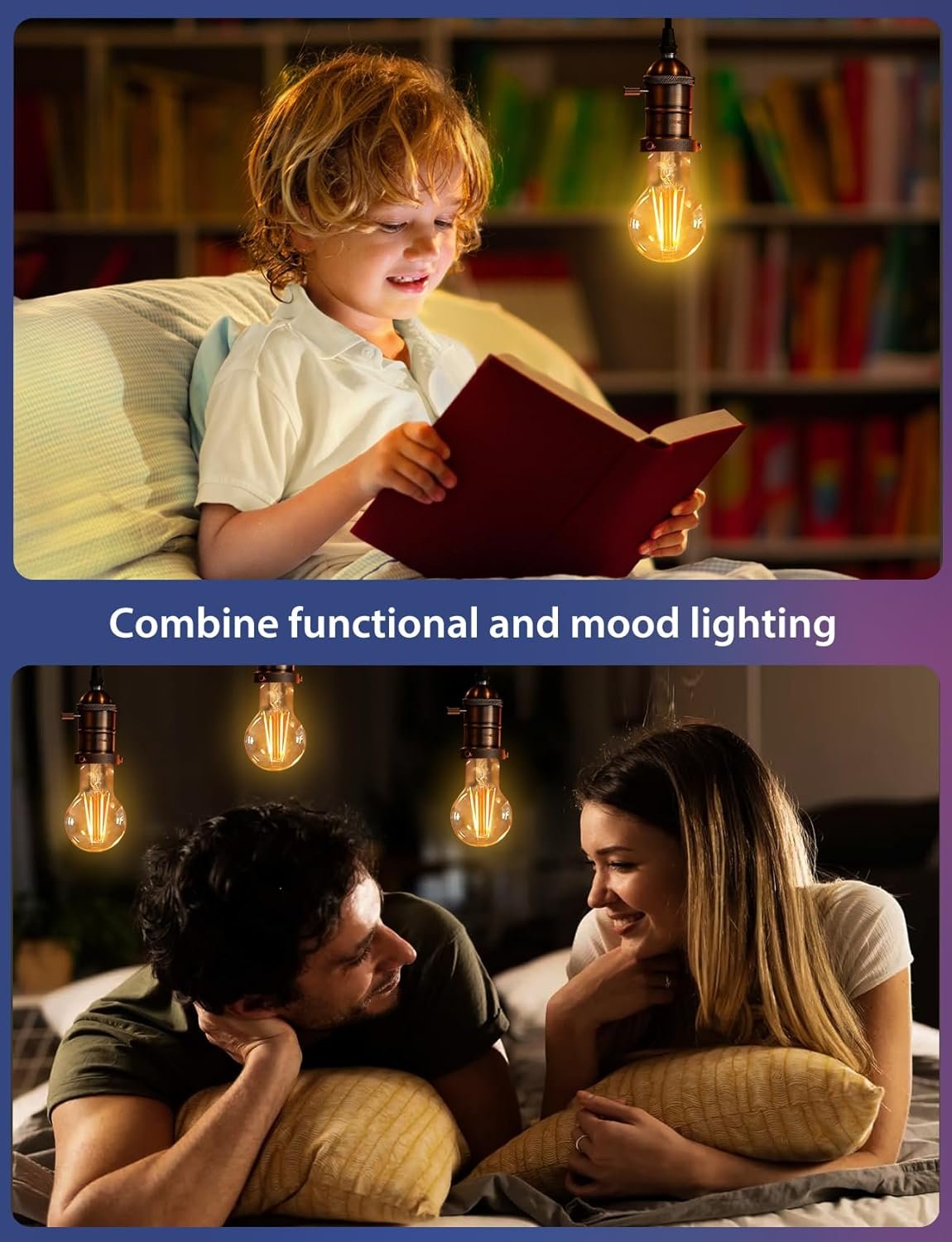 Aigostar Mesh-Smart Lamp Bluetooth Mesh A60, 6W 806LM Smart Bulb Dimbarar CCT 2700K-6500K, Vintage-Filamentlampe LED SLIMME COMPATIBEL MET Alexa/Google Home, 6 Stuks (Met Bluetooth-Afstandsbediening) – Bild 7