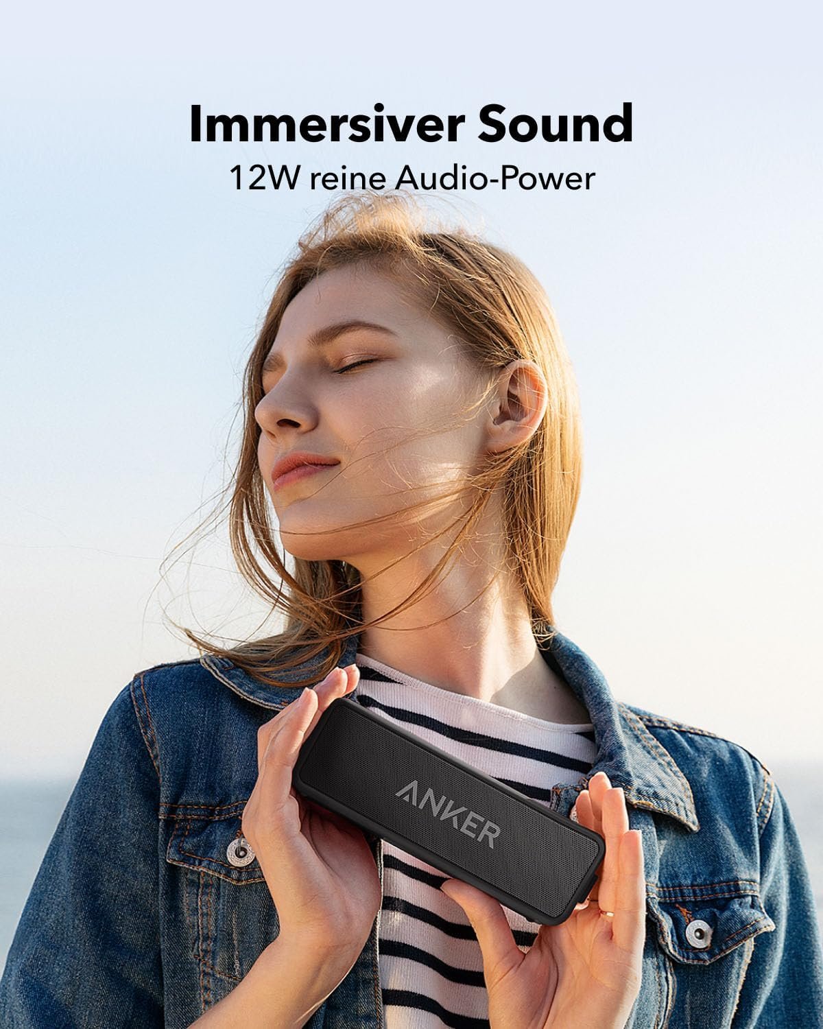 Anker Soundcore 2 Bluetooth Lautsprecher, enormer MIT Duuen Bass-Trebibern, 24H Akku, Verbesserter IPX7 Wasserschutz, Kabelloser, für iPhone, Galaxy Usw. (Schwarz) – Bild 4