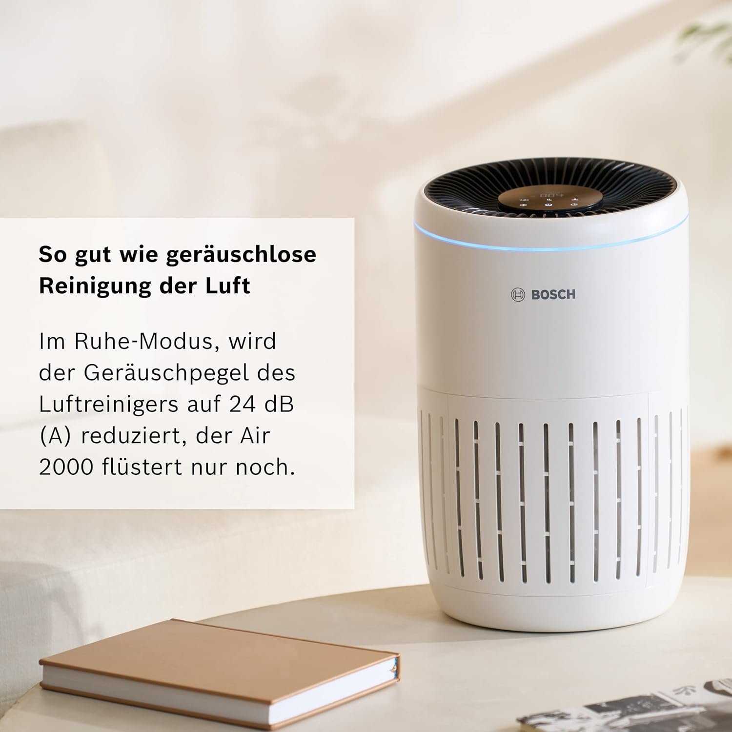 Bosch Air 2000 Luftreiniger - für Räume bis zu 37,5 m² - verlockend effizierter Schadstoffe - MIT 3 -in -1 Luftfilter, Smart Sensor, Automatikmodus, Ruhemodus ( – Bild 4