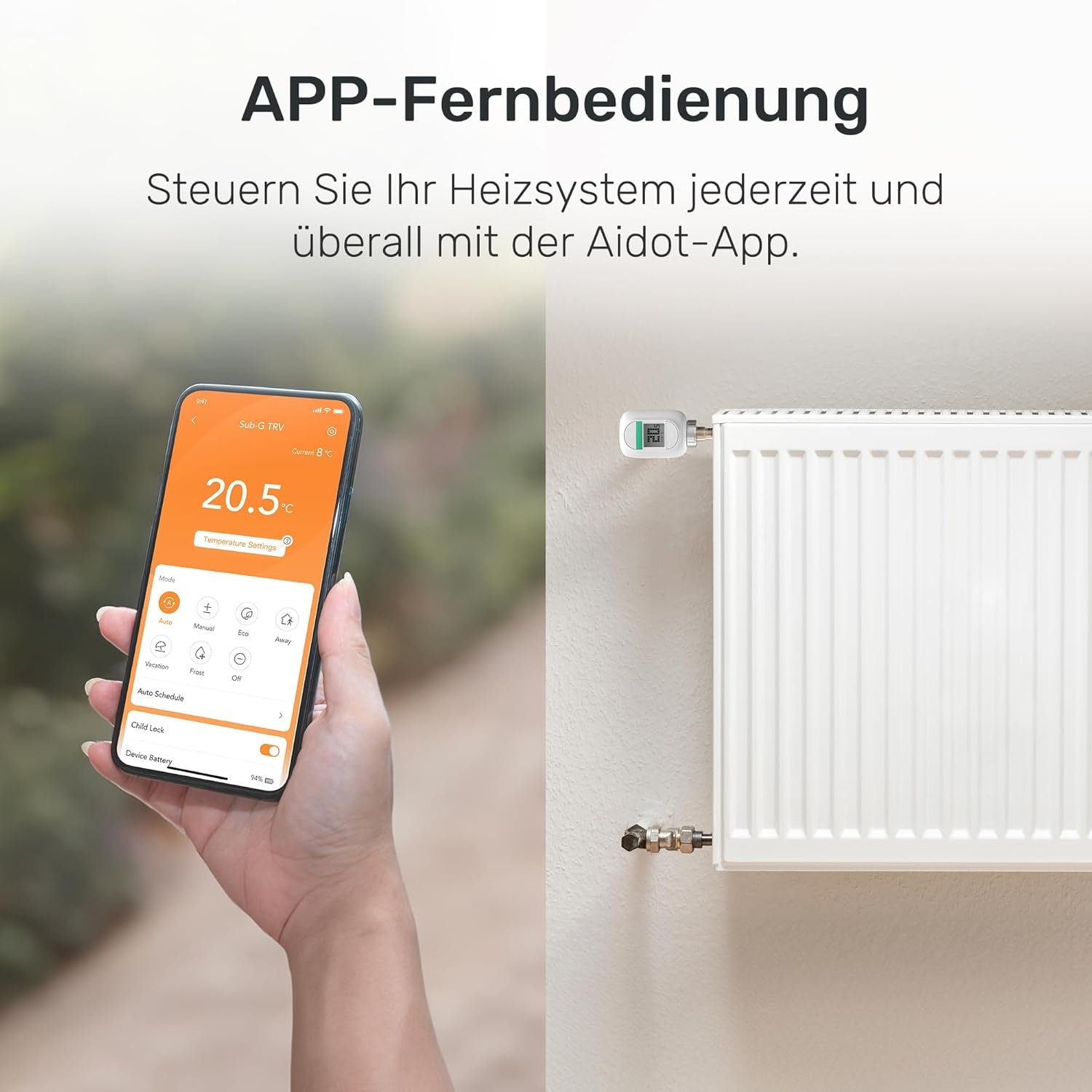 Winees Smart Heizkörperthermostat Kit, 1 Subg Hub+ 1 Wlan Heizungshermostat, MIT Zeitplan, Fern-/Sprachsteuerung, Heizungsthermostat Kompatibel MIT App, Alexa & Google Assistent – Bild 2