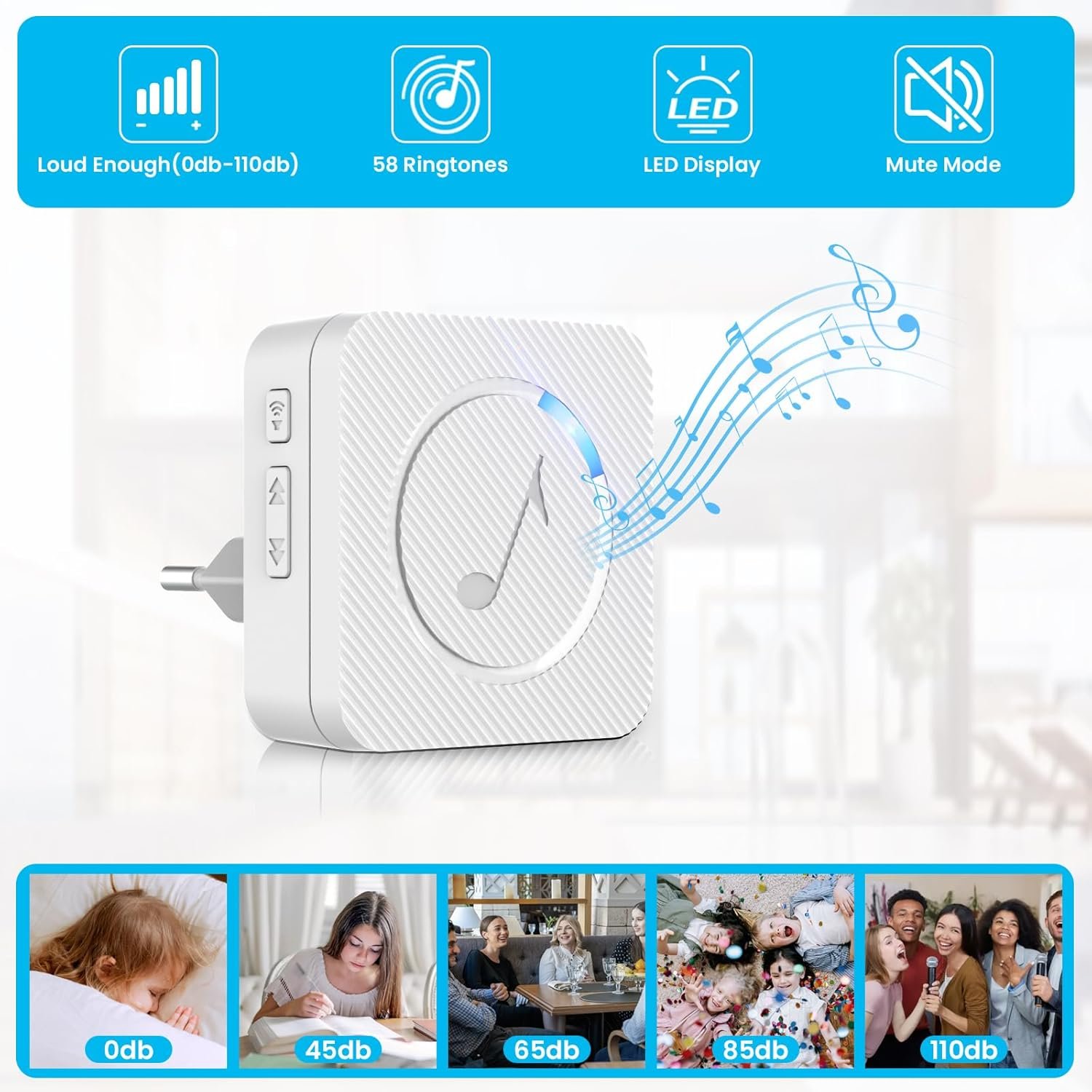 Bewegungsmelder Alarm Klingel, Physsen Funk Durchgangsmelder, Pir Infrarot Bewgungssor intensor TÜRALARM FUNKLINGEL, ANTI-DIEBSTAHL LADENTUR LADENGOGNE FUR HÄUSER GESCHAFTE BUROS FABRIKE – Bild 6