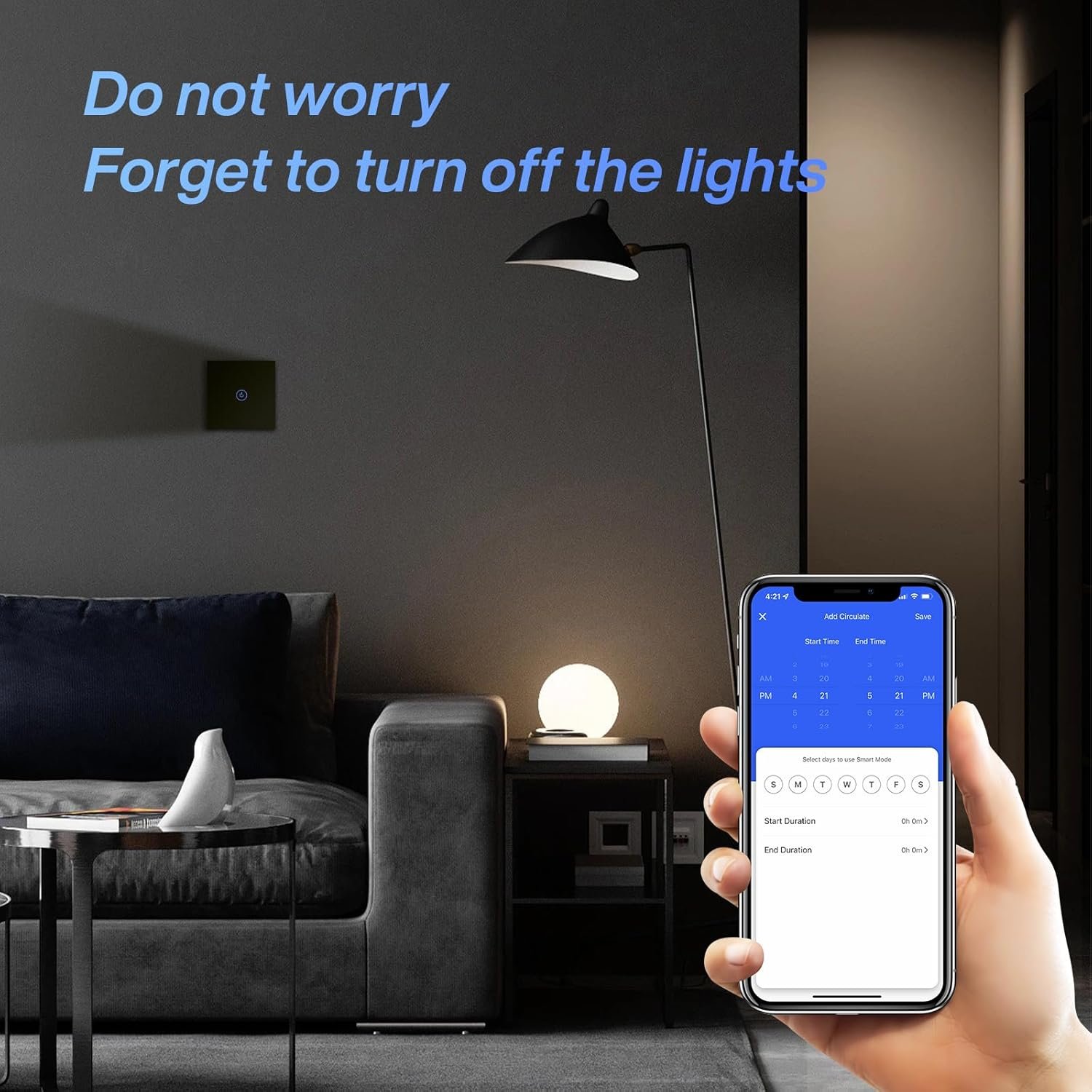 BSEED-SMART-Wifi-BerÜhrungssensorschalter (neutrale Leitung Benögt) Alexa und Google Home Work mit Tuya für Office Dekoration Kristall Glas Platte-Wandlicht-Schaltern 1 Fach 1 Wag Grau Grau – Bild 6
