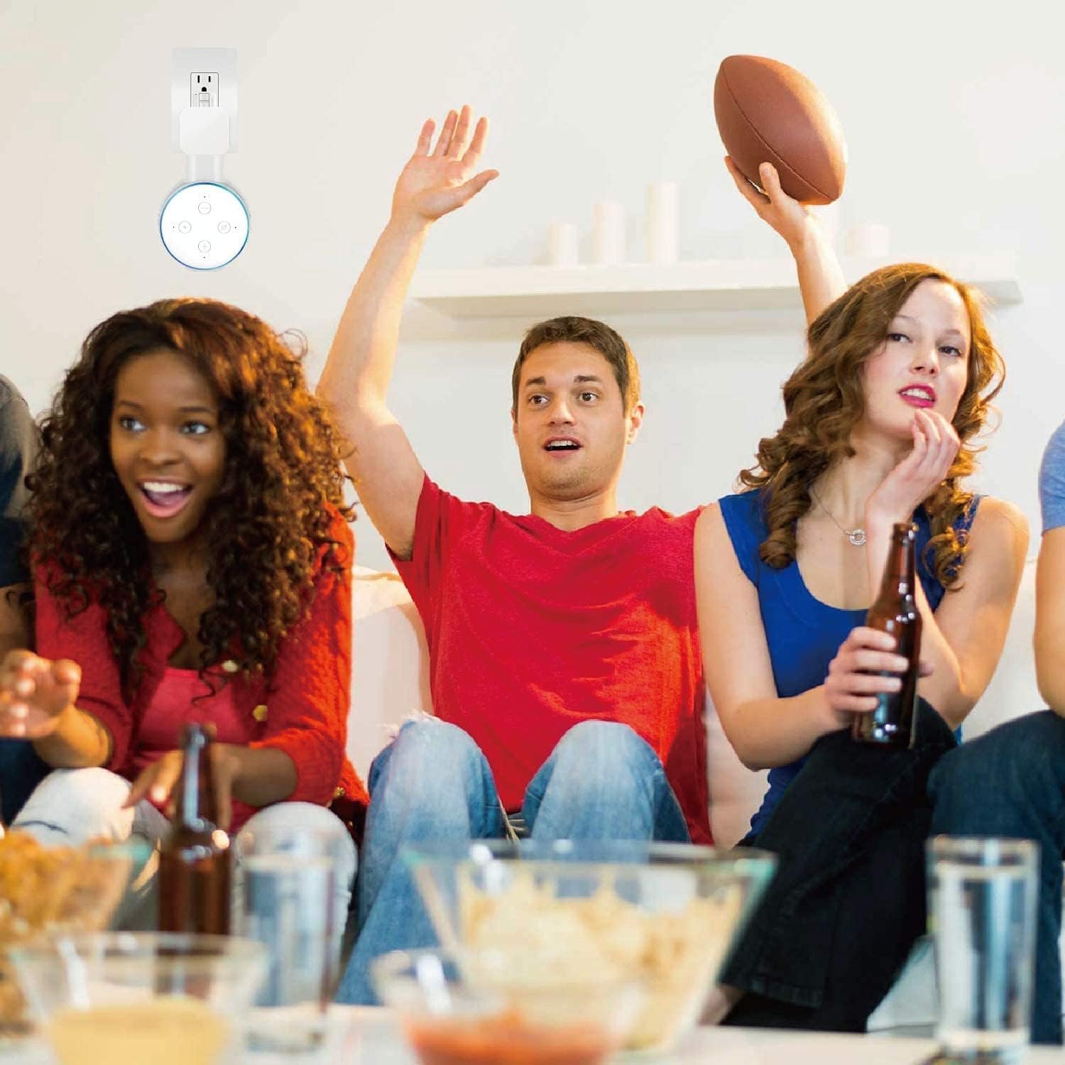 Sintron 2x Smart Home Lautspecher Wandhalterung Halter für Dᴏt 3. Generation Halterung Ständer MIT Integrierer Kabelmanagement, für Küche, Bad Schlafzimmer, Kompatibel Mit Google Mini (2 Pack, Weiß) – Bild 9