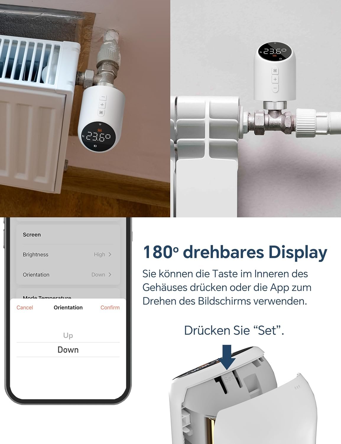 Beok Heizkörperthermostat Wlan, Smart Home HeizungSthermostat Heizkörper ThermostatKopf Thermostat Heizung Digital Wifi Heizungsregler, Steeuerung per Tuya App, Google Assistant & Alexa TRV-705 – Bild 8