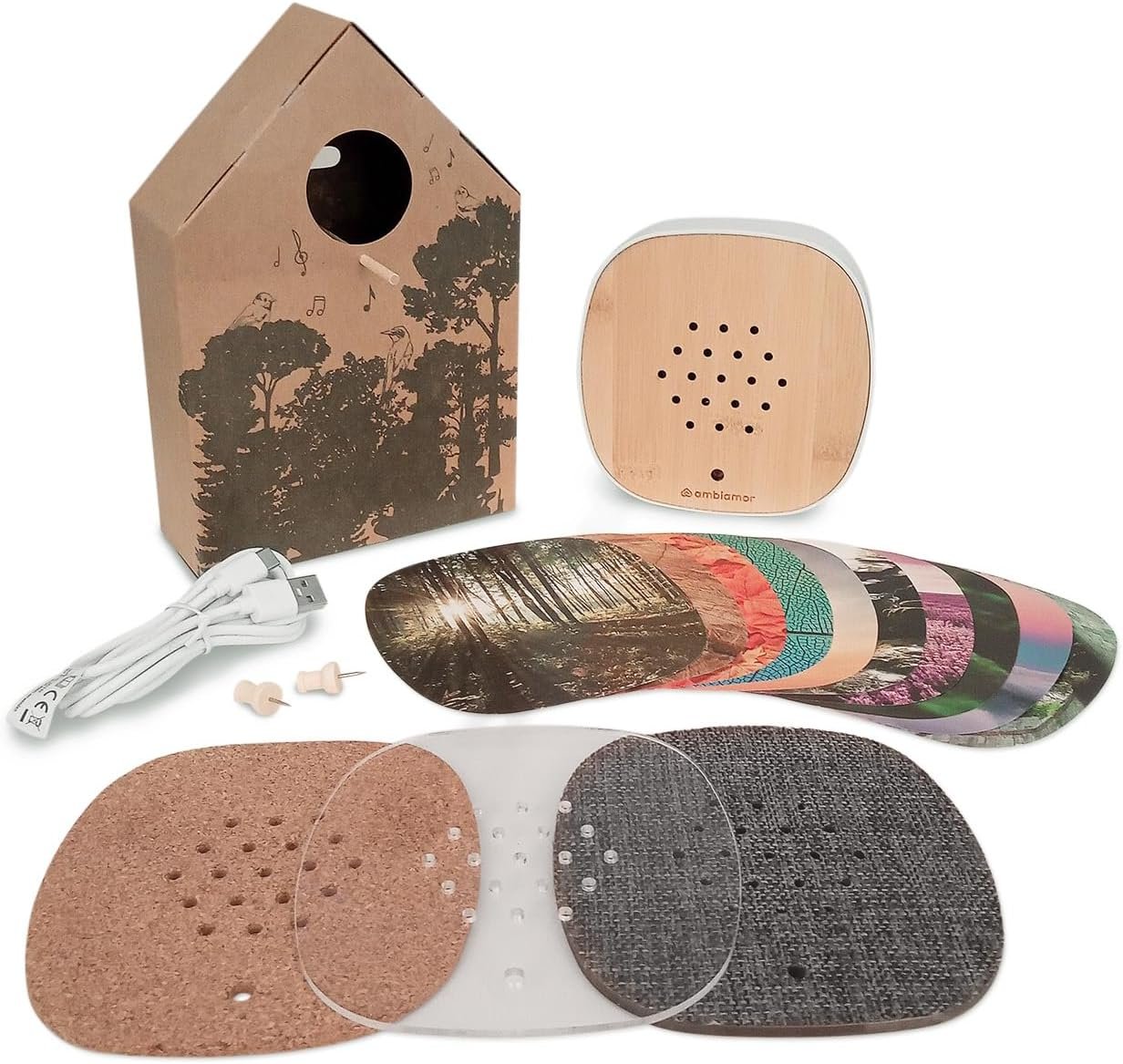 Ambiamor Vogelgezwitscher Bewegungsmelder -Box Wiedenerafladbar MIT 3 Wechselcovern, 13+ Stile und 2 Tonsspuren - Vogelgesang & Waldquelle – Bild 9