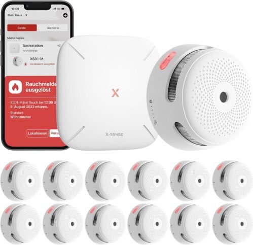 X-Sens Smart Rauchmelder XS01-M MIT SBS50 Basistation, Zertifizerert Nachde