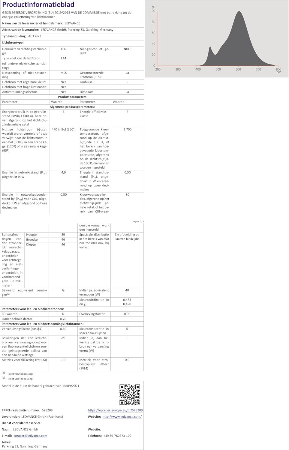 Ledvance Smarte LED-Lampe MIT WiFi Technologie, Sockel E14, Dimmbar, Warmweiß (2700 K), Ersetzt Glühlampen MIT 40 W, Smart+ WiFi Mini-Brampe dimmbar, 3er-Pack – Bild 11