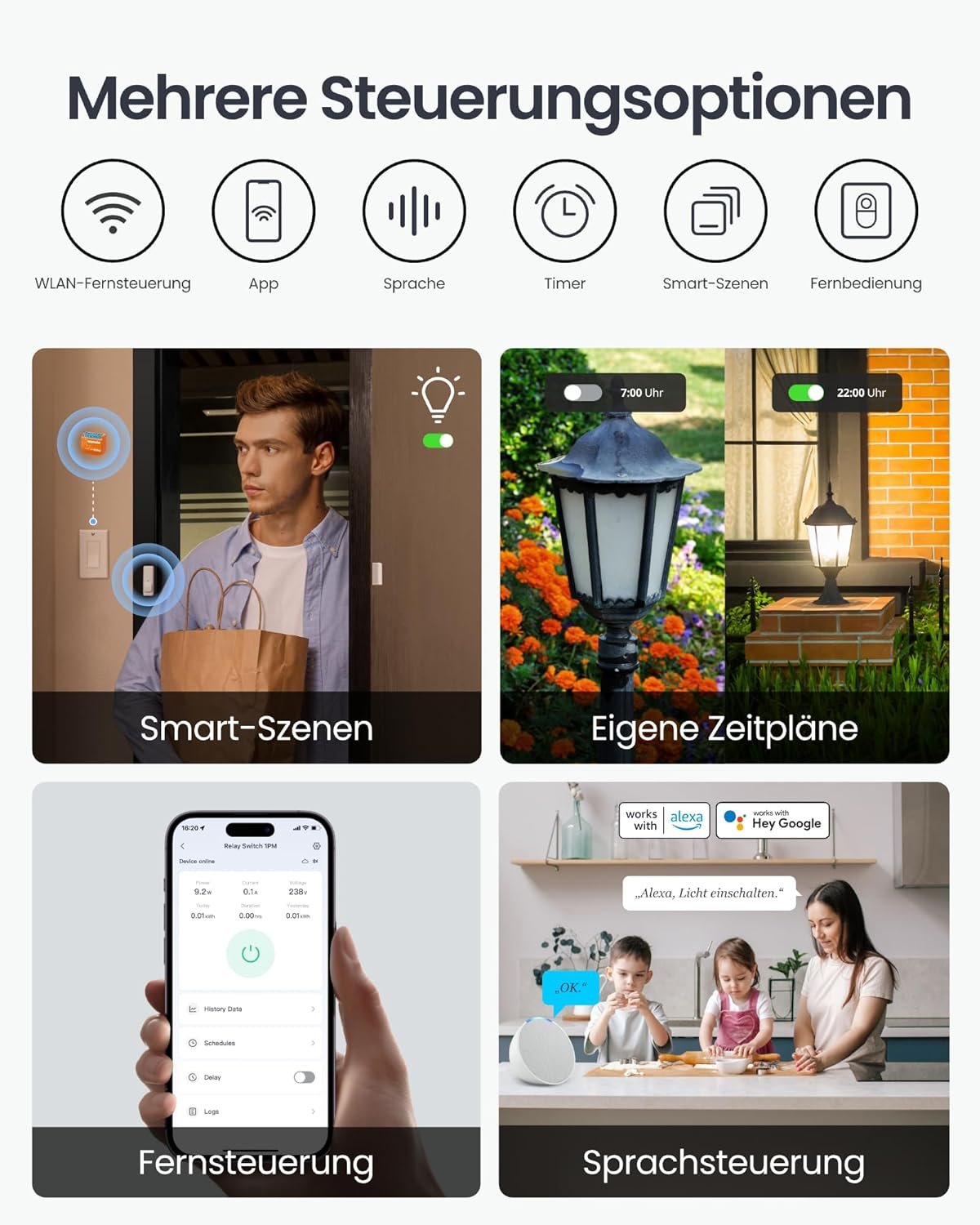 Switchbot Matter Relais Schalter 13.00 Uhr, Wlan Schalter Kompatibel Mit Alexa/Apple Home/Google Home, LeistungsMessende Relaissschaltmodul MIT Integrierer Bluetooth Repeater, Bluetooth & WLAN 2,4GHz, 16A, 2pcs – Bild 7