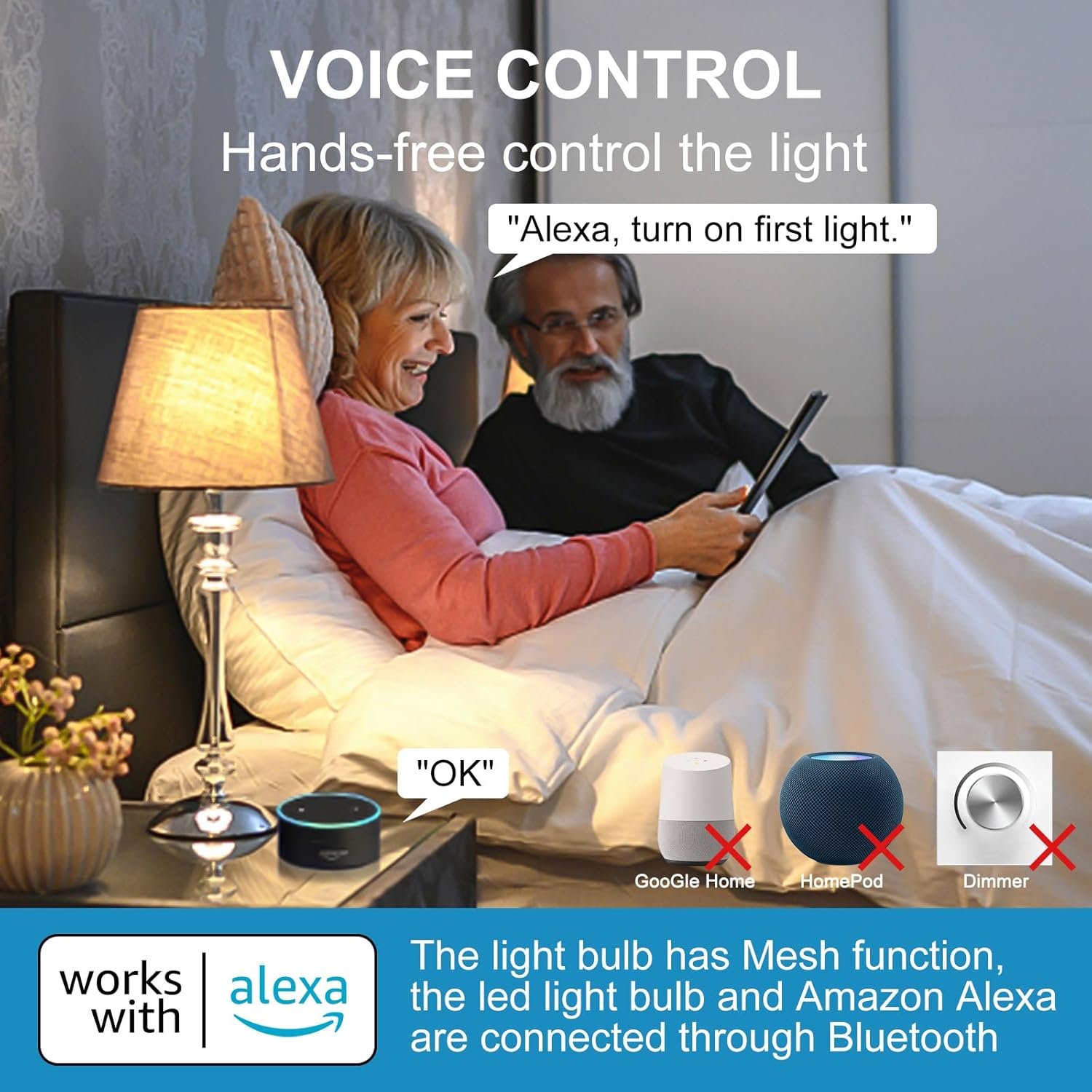 LED SMART Guhbirne Kompatibel MIT Alexa, 13W 1200LM E27 Bluetooth Lampe, 2700K-6500K Dimmbar Warmweiß Kaltweiß, App Steuern, SprachSteuerung, Energiesparend, Smarte LED Glühbirnen (1 Stutck) – Bild 3