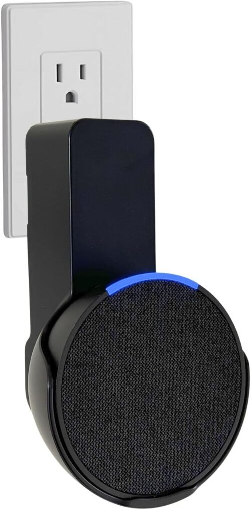 Sintron Lautspecher Wandhalterung für Echᴏ Pop, Platzsparend Halterung, Keine Bohren Erforderlich, Integrierer Kabelmanagement, Fürr Wohn & Schlafzimmer, Küche, Kompatibel Mit Google Nest (Schwarz)