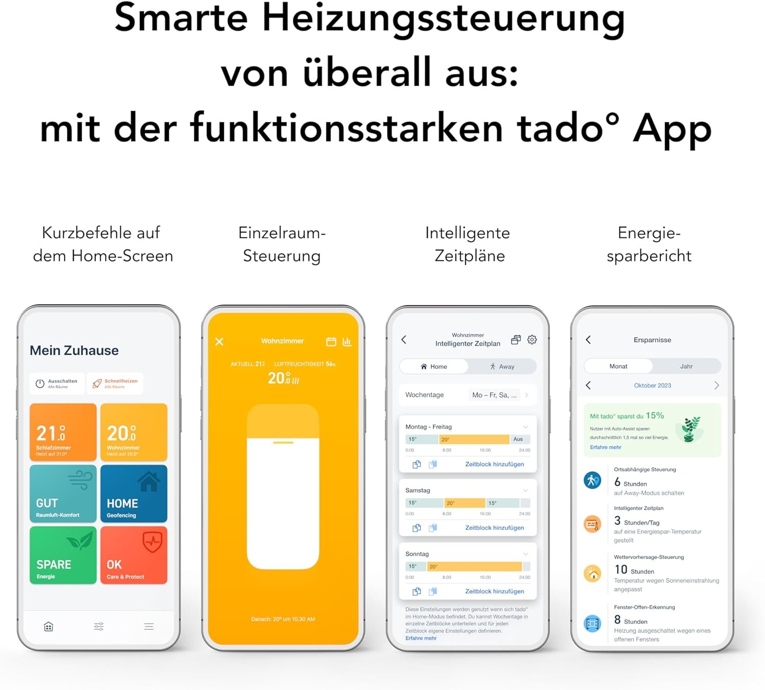 Tado Smartes Heizkörperthermostat X, Heizungssteuerung pro App und Smart Speaker (Siri, Google Assistant), Spart Energie & Kosten, DIY -Installation, Nicht Kompatibel Mit Tado V3+ – Bild 5