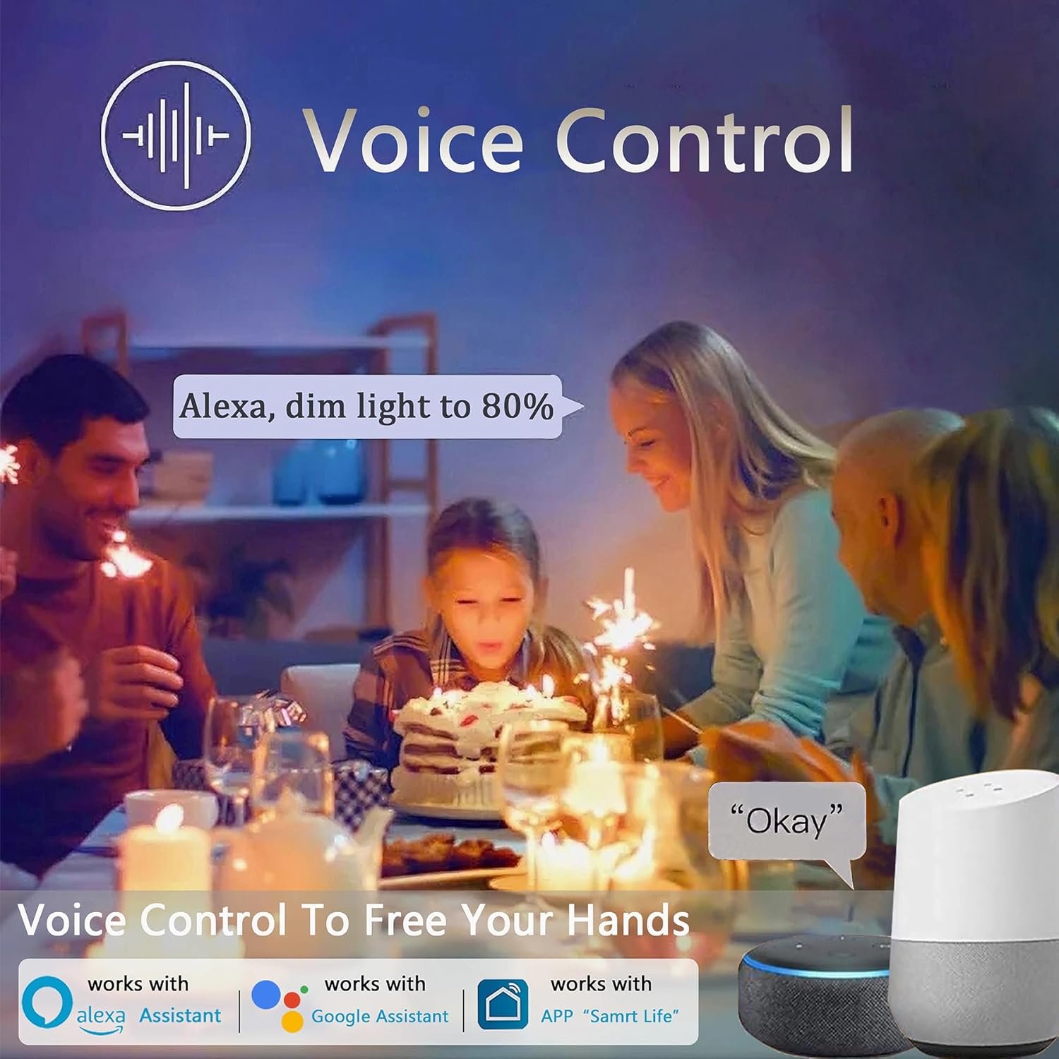 Ourloveii 30W Led Deckenleuchte Smart Home 30cm Rgb Deckenlampe Rund Dimmbar Mit Fernbedienung Mit Steeuerbar über App Farbwechsel Kompatibel Mit Alexa und Google Assistent Wohnzimmer, Weiß – Bild 2