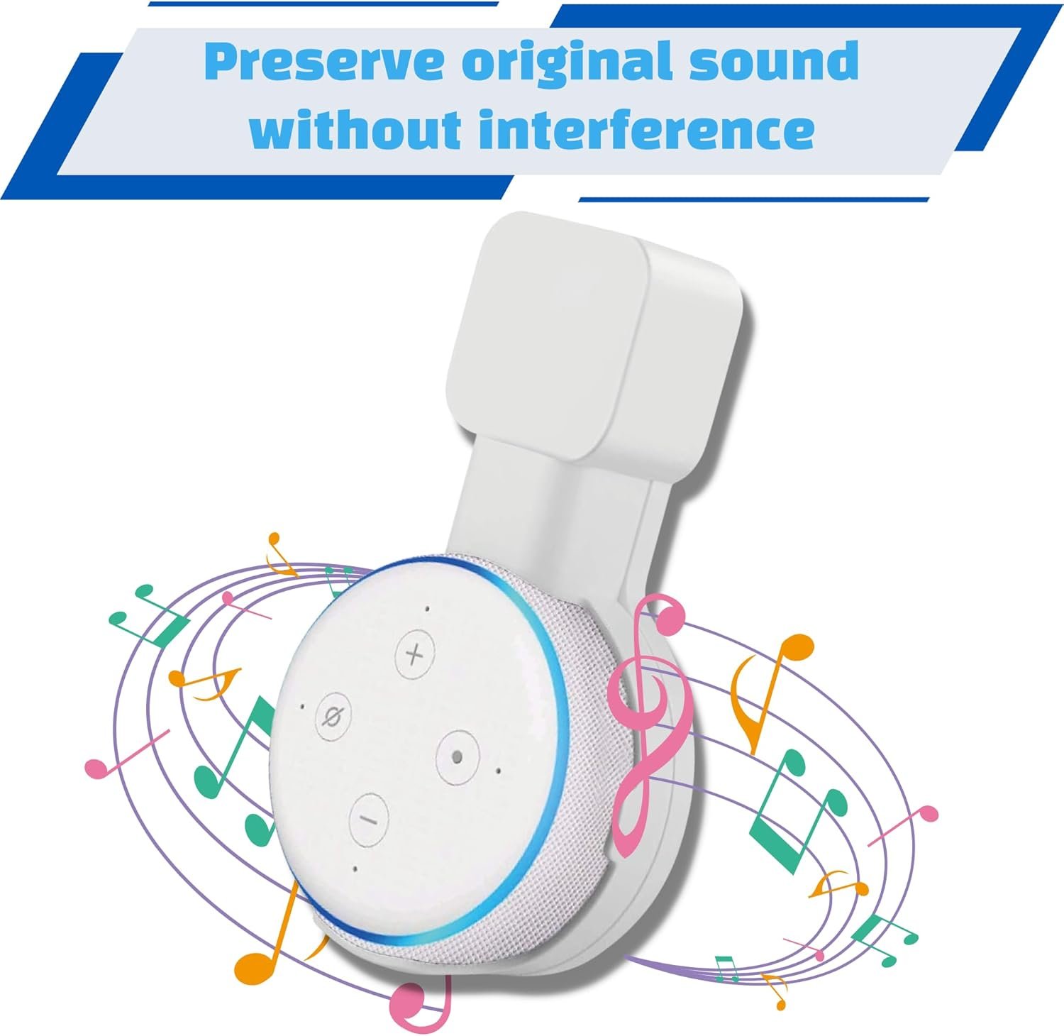 Sintron 2x Smart Home Lautspecher Wandhalterung Halter für Dᴏt 3. Generation Halterung Ständer MIT Integrierer Kabelmanagement, für Küche, Bad Schlafzimmer, Kompatibel Mit Google Mini (2 Pack, Weiß) – Bild 7