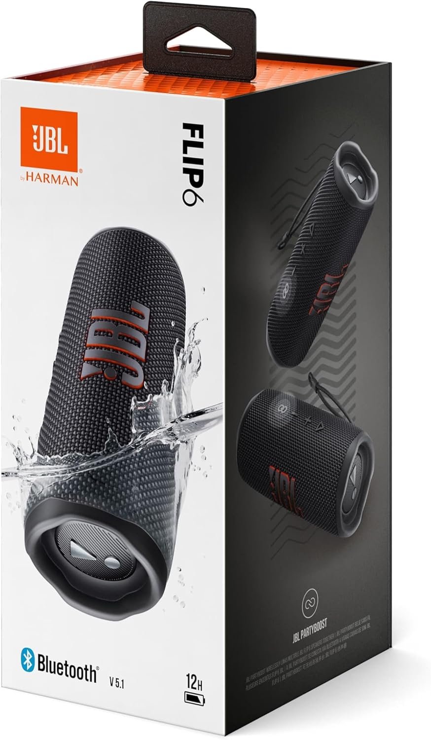 JBL Flip 6 Bluetooth Box in Schwarz-Wasserdichter, Tragbarer Lautsprecher MIT 2-Wege-Lautspechersystem für Kraftvollen Sound-bis Zu 12 Stunden Kabellos Musik Abspielen – Bild 8