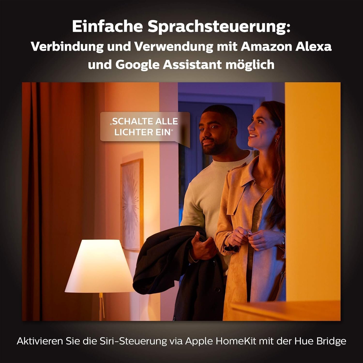 Philips Hue White & Color Ambiente Lightstrip Plus-Basisset V4 (2 m), Dimmbarer LED Streiflen für Hue Lichtsystem MIT 16 Mio. Farben, Smarte Lichtsteuerung über Sprache -Oder -App – Bild 8