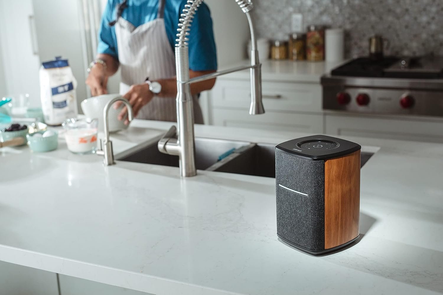 ENTIFIER MS50A-Multiroom-Fähiger WiFi Smart Speaker MIT Bluetooth und Kabelloser Stereo-Fungion. FunktionTerert Mit Amazon Alexa, Apple Airplay 2, Spotify UVM, Braun – Bild 2