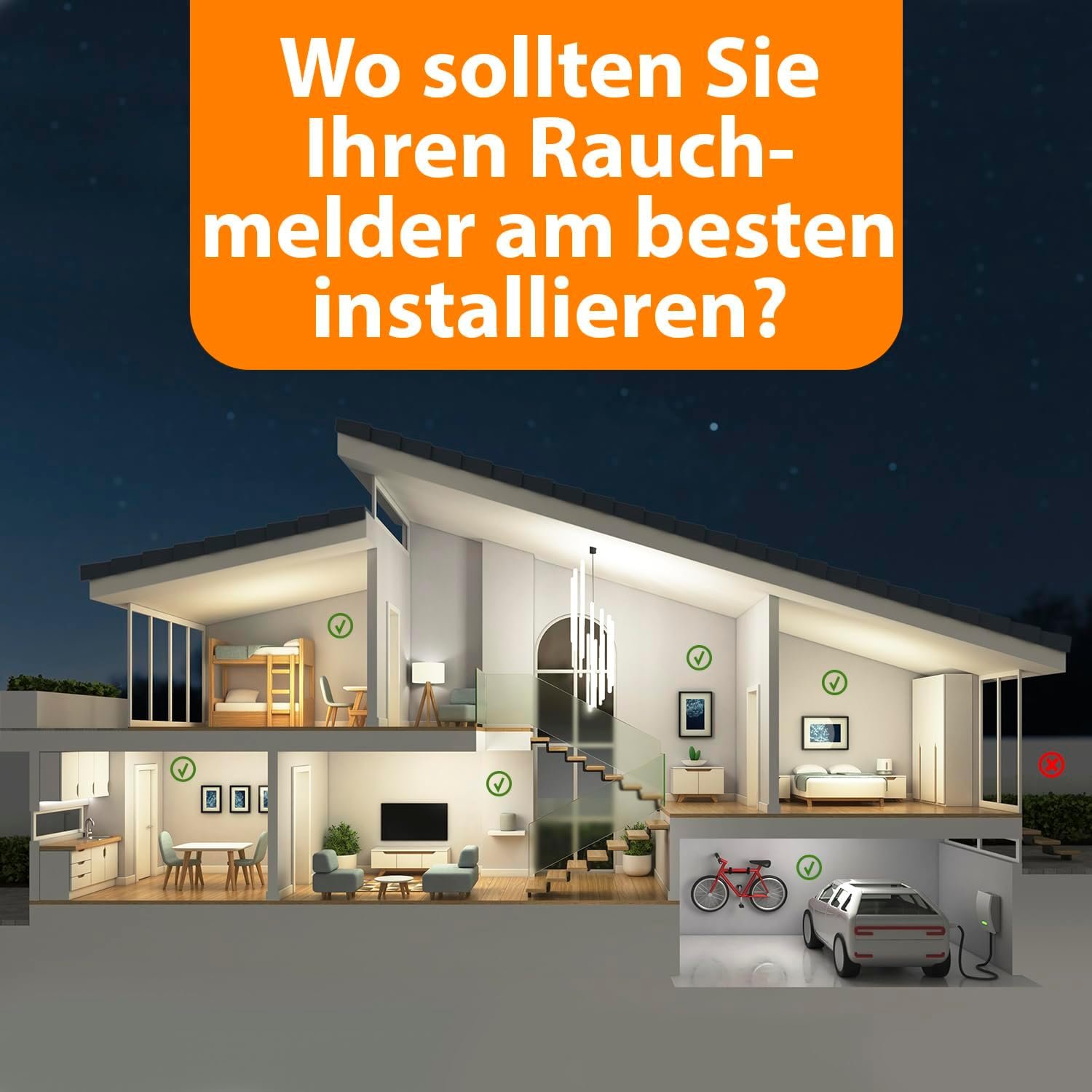 SmartWares Rauchmelder - Tüv Geprüft - Din En 14604 Zertifiziert - Optischer -Sensor - Testknopf - 85 dB – Bild 4