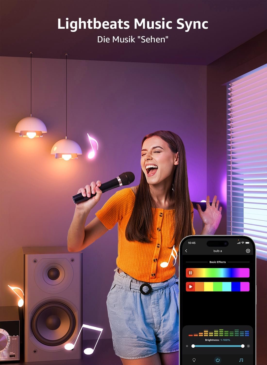 Lepro AI Smart Glühbirne B1, E27 Glühbirne 8.5W 806LM Dimmbar, Ki-lichtdesign-assistent, Sprachsteuerung/Musik-Synchronisation, Wifi & Bluetooth Smart Bulb, Kompatibel MIT Alexa/Google Assistant, 4 Stückk, 4 Stückk – Bild 5