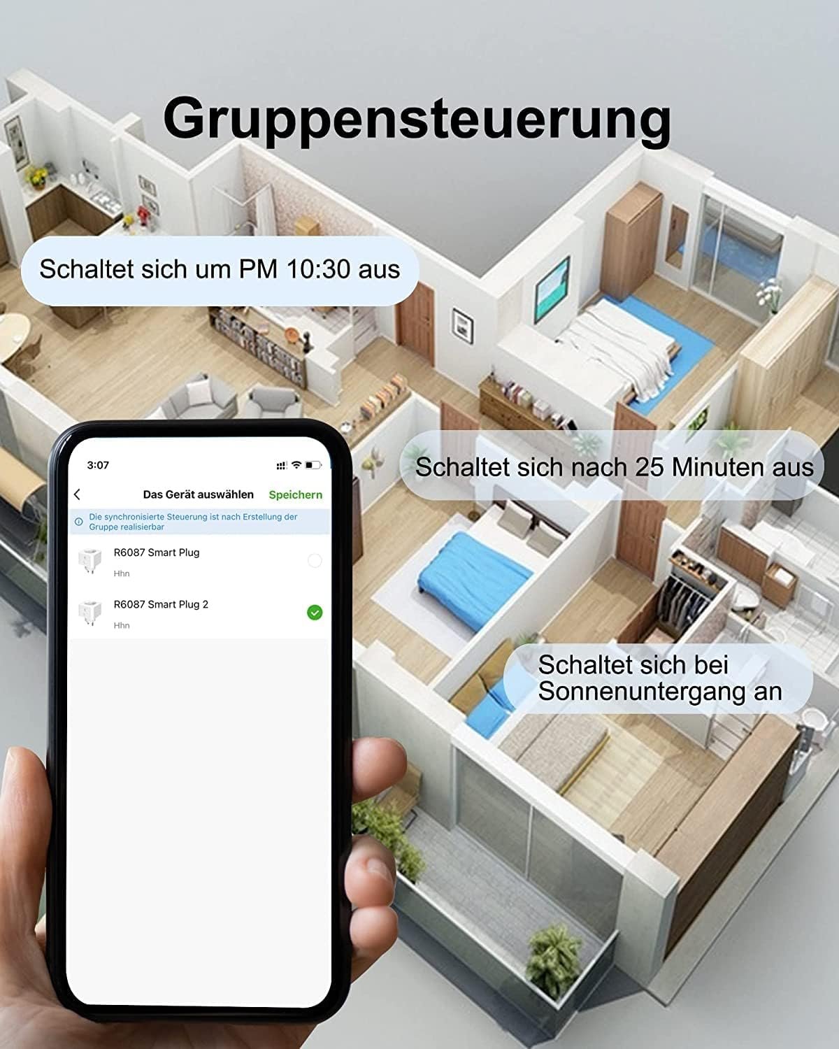Woox Alexa Steckdose 4 Stückk, Wlan Steckdose 16a mit Stromverbrauch Messen, Smart Plug Tüv Geprft, Fernbedienung & Sprachsteuerung MIT Alexa/Google Home Kompatibel, Zeischaltuhr, NUR 2,4 GHZ WiFi WiFi – Bild 5