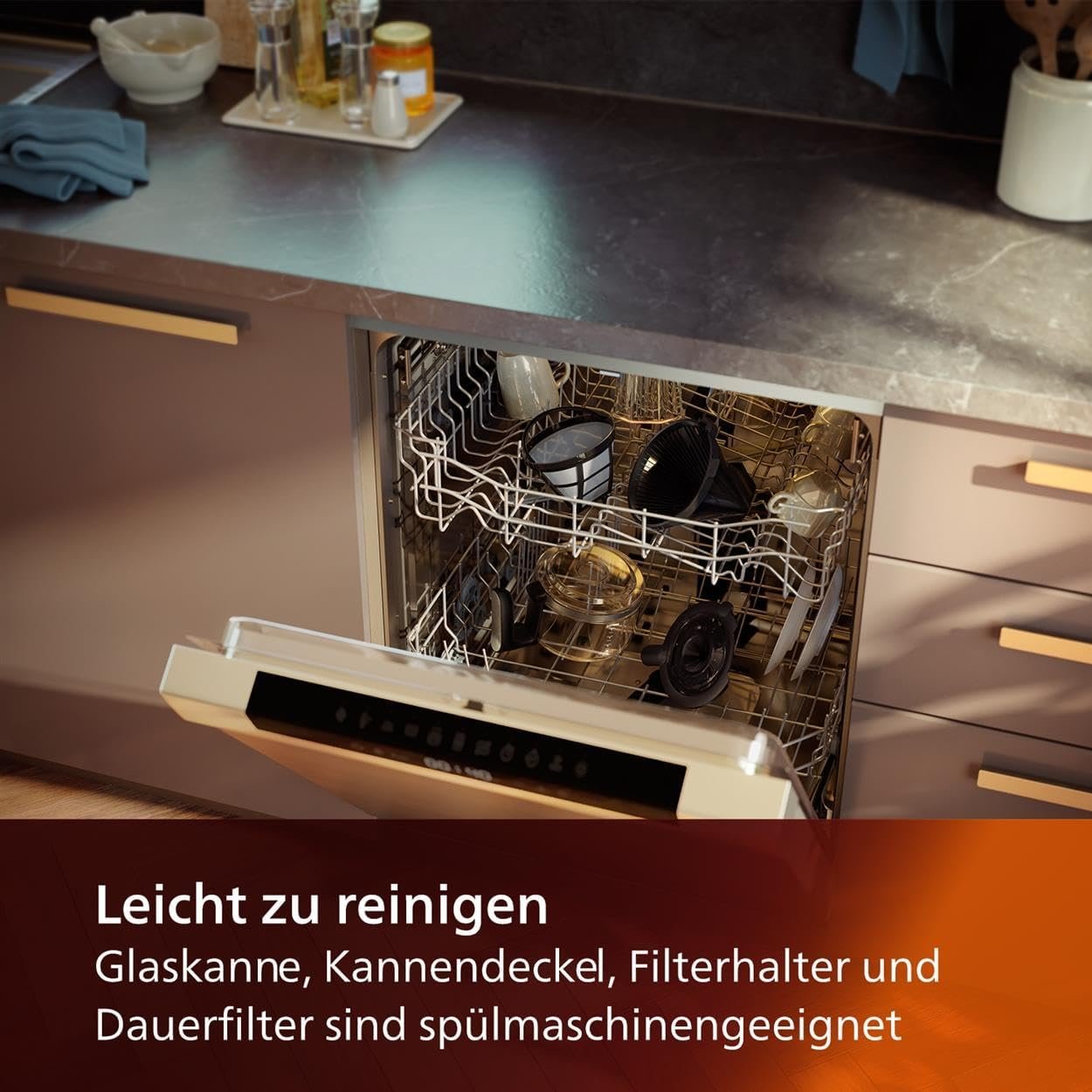 Philips All-in-1 Filterkaffeeemaschine-Integrieres Kegelmahlwerk für Frisch Gemahlen Kaffee-Duo-Bohnenbehälter, 1,25-L-Glaskanne, Individuelluellle Einstellung der Intensität (HD7900/50) – Bild 5