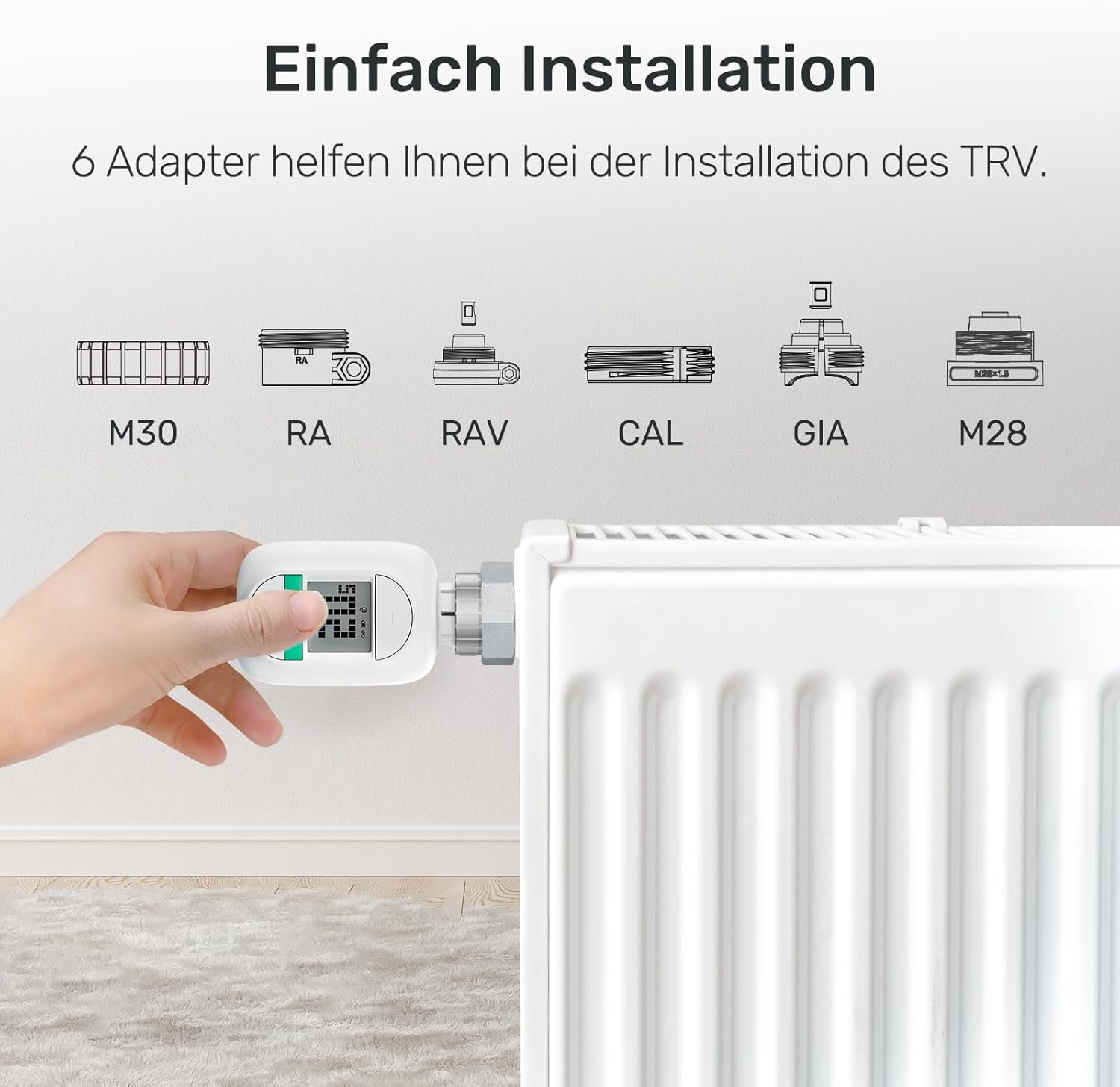 Winees Smart Heizkörperthermostat Kit, 1 Subg Hub+ 1 Wlan Heizungshermostat, MIT Zeitplan, Fern-/Sprachsteuerung, Heizungsthermostat Kompatibel MIT App, Alexa & Google Assistent – Bild 7