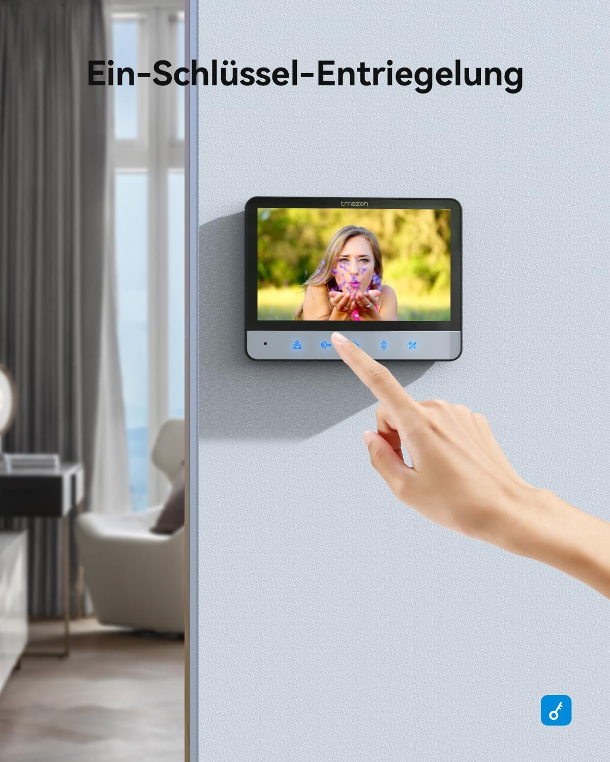 Tmezon Video türspechanlage 4-draht, türspechanlage MIT Kamera, 7 "Monitor MIT KabelgeBundener Türklingel, Nachversion, Live-Ansischen und Konveration, Lentsperren Durch Monitor, 16 Klingeltönee – Bild 3