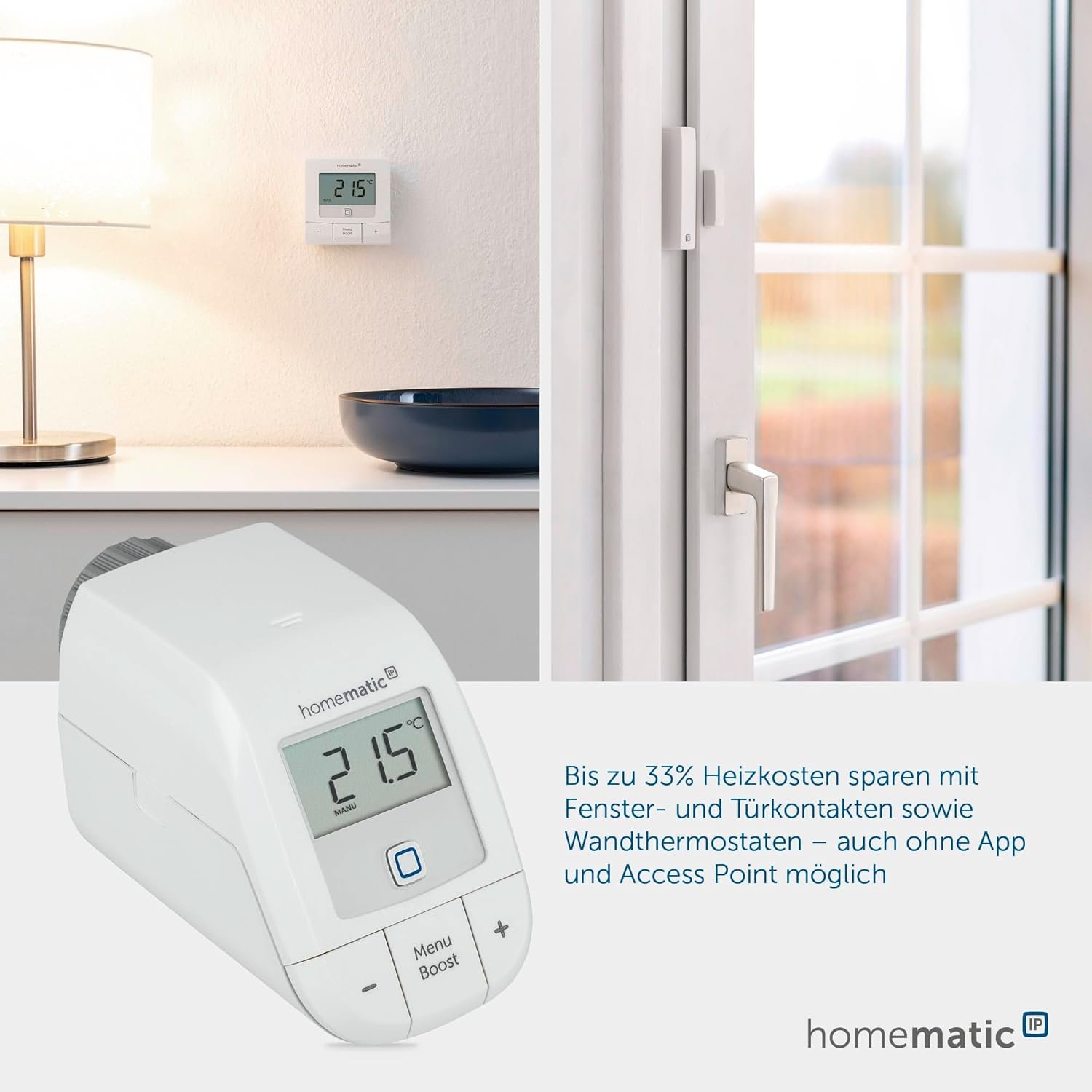 Homematic IP Smart Home Heizkörperthermostat - Basic, Digitaler Thermostat Heizung, Steeuerung per App, Alexa, Google Assistant, Einfache -Installation, Energie Sparen, 153412a3 – Bild 6
