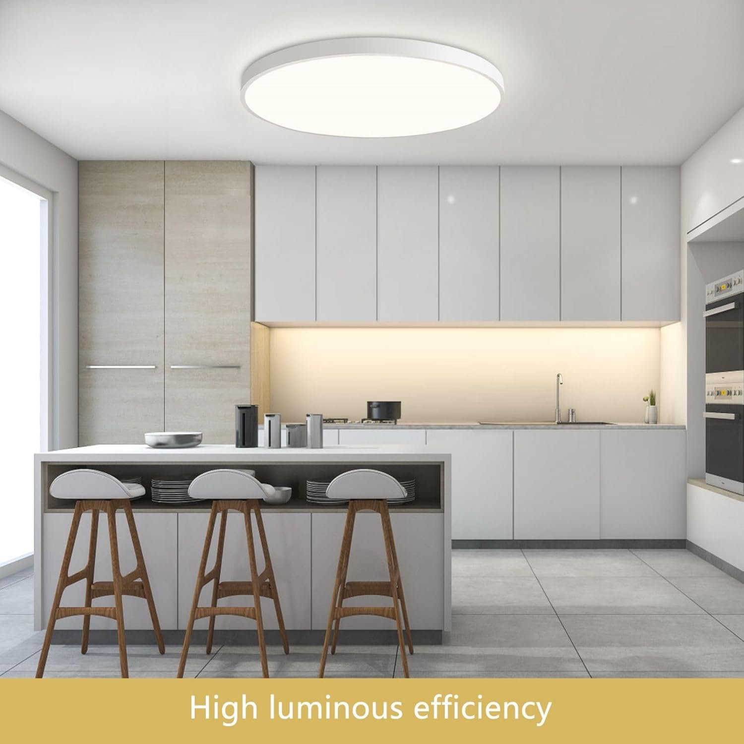 54W LED Deckenlampe Dimmbar MIT Fernbedienung 3000K-6500K Ultra Dünn Ø50x4cm Flach Runde Decken – Bild 7