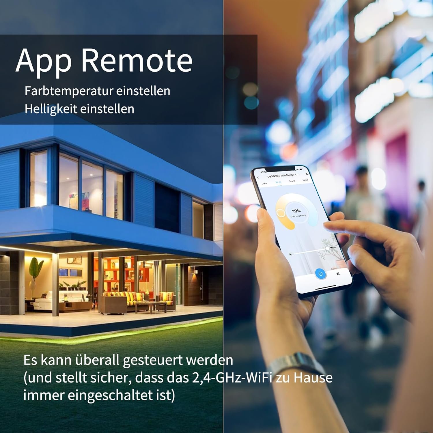 Wi-Fi RGBCW Smart G9 LED Lampen, Kompatibel Mit Alexa /Google Home, AC 230V Mehrfarbare Dimmbare, 2700k-6500K, Helligkeit Einstellbar 1%-100%, 4W, 400LM, MIT Muskynchronisation LED Glöhbarne, 3er Pack – Bild 8