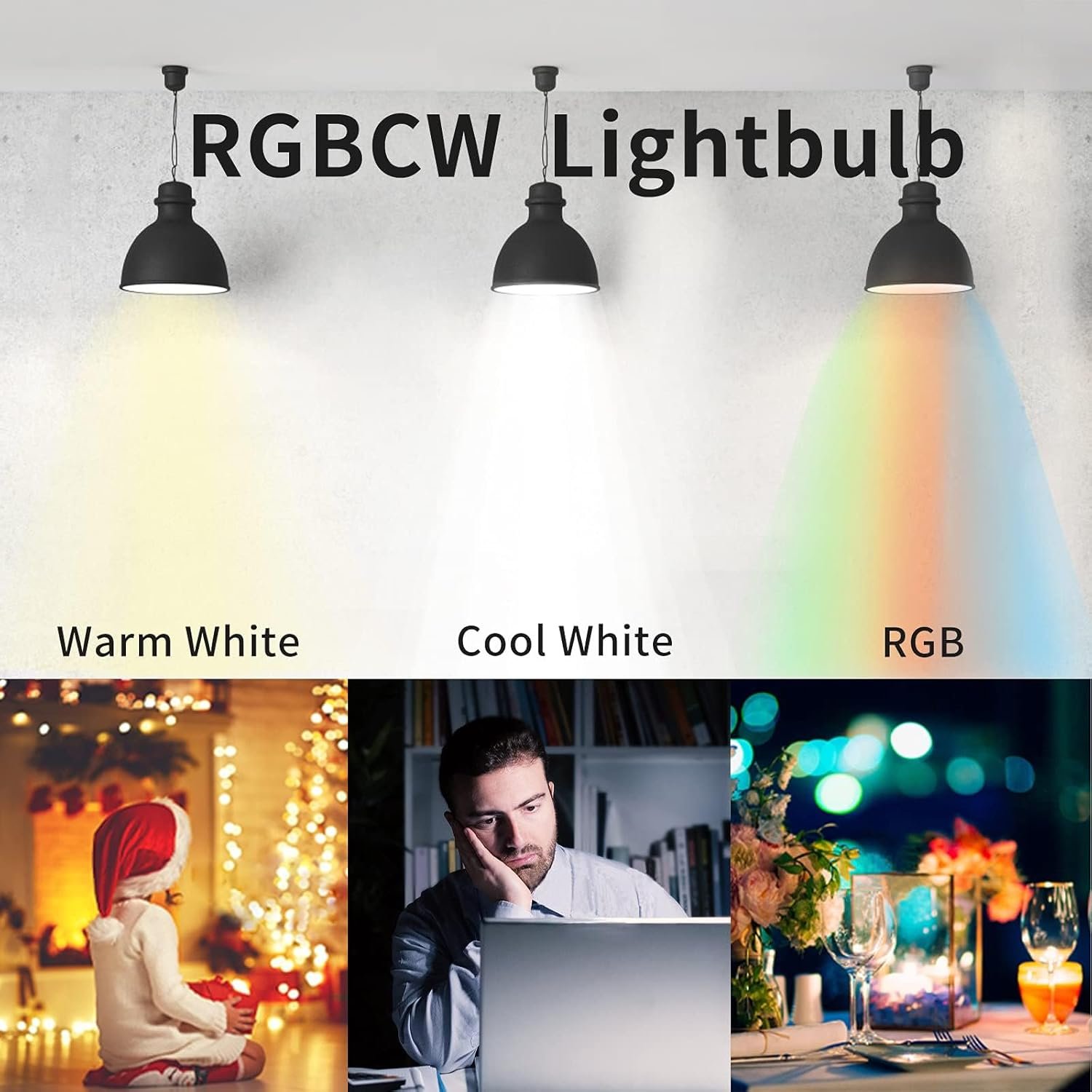 Fitop Alexa Smart Glühebirnen, E14 Wlan LED LAMPEN DIMMBAR Guhbirne 4.9w 470LM, 2700-6500K, RGB 16 MILEN FARBEN, app Steuern Kompatibel Mit Alexa/Google Home, Sprachsteuerung 2 Pack 2 Pack 2 Pack 2 Pack 2 – Bild 3