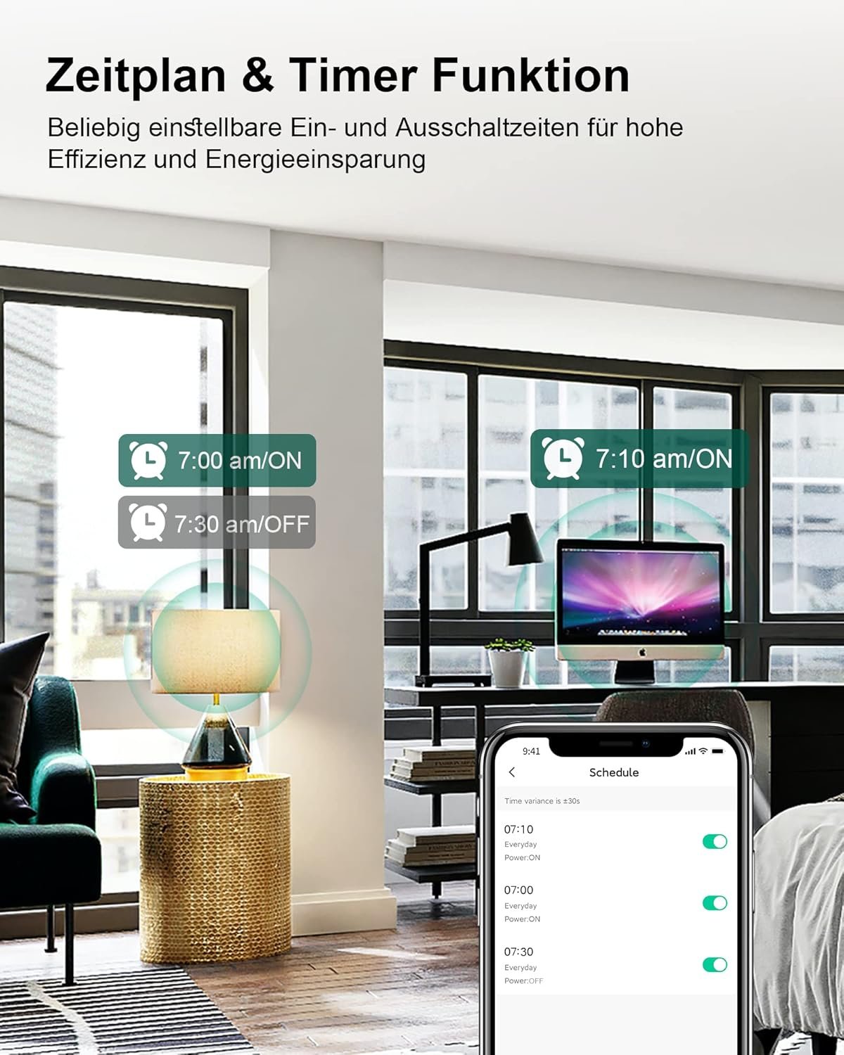 Woox Alexa Steckdose 4 Stückk, Wlan Steckdose 16a mit Stromverbrauch Messen, Smart Plug Tüv Geprft, Fernbedienung & Sprachsteuerung MIT Alexa/Google Home Kompatibel, Zeischaltuhr, NUR 2,4 GHZ WiFi WiFi – Bild 3