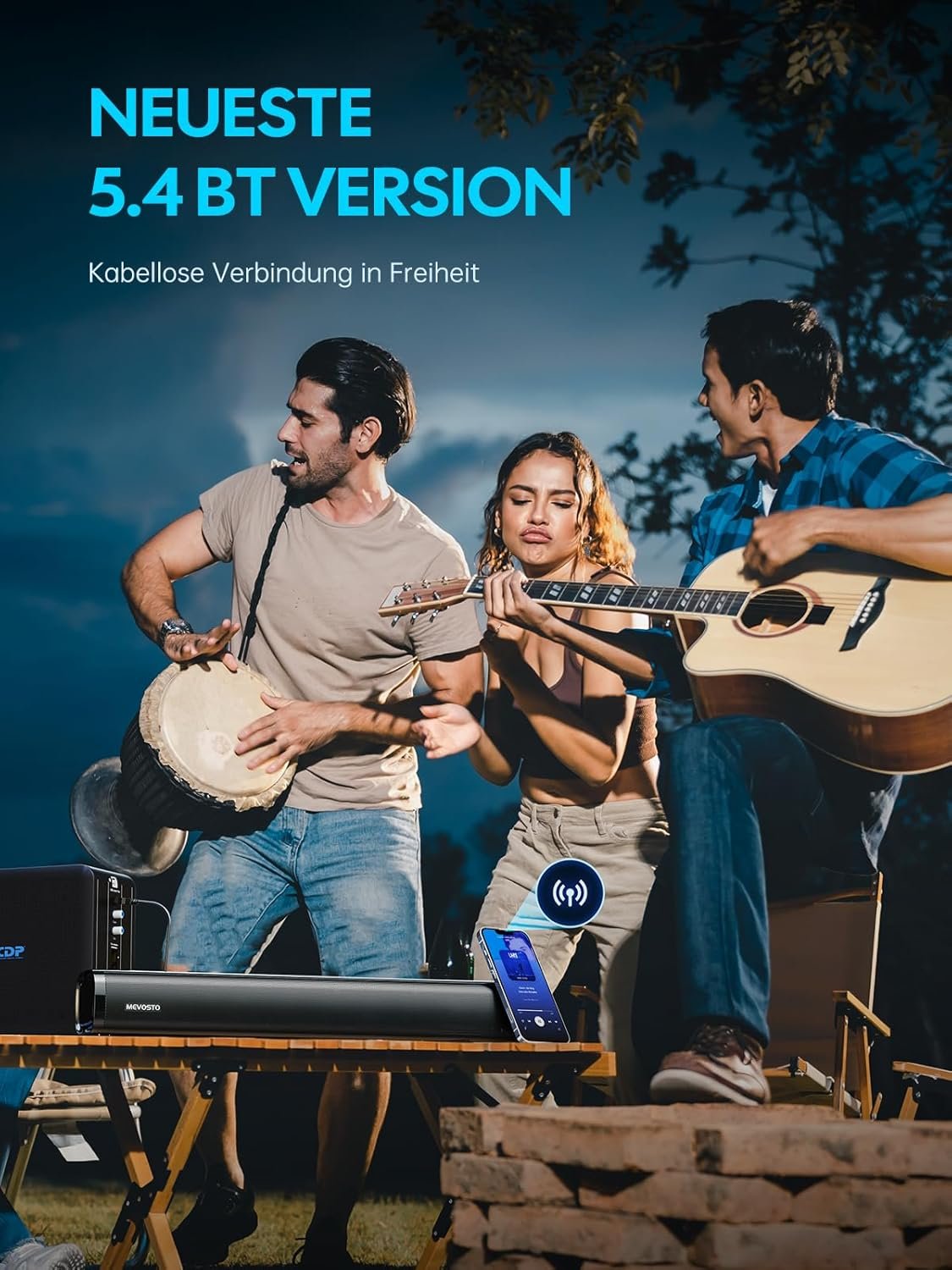 Mevosto Soundbar für TV Geräute PC Gaming Soundbar 60W Mini 2.1ch Integrierte Subwoofer BT5.4 Lautspecher Amt MIT USB Digital Audio/Optisch/Aux Voice Enhance 3 EQ Kompatibel Spielkonsolen-40Cm – Bild 5