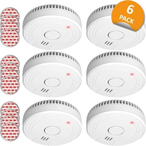 ELRO FS1805M | 6-Tee Rauchmelder-Set | Magnetische betrogen | 5 Jahre Batterie & Garantie | Inpricht der Europäischen Norm en14604 | Weiß | Setzen Sie MIT 6 Stück