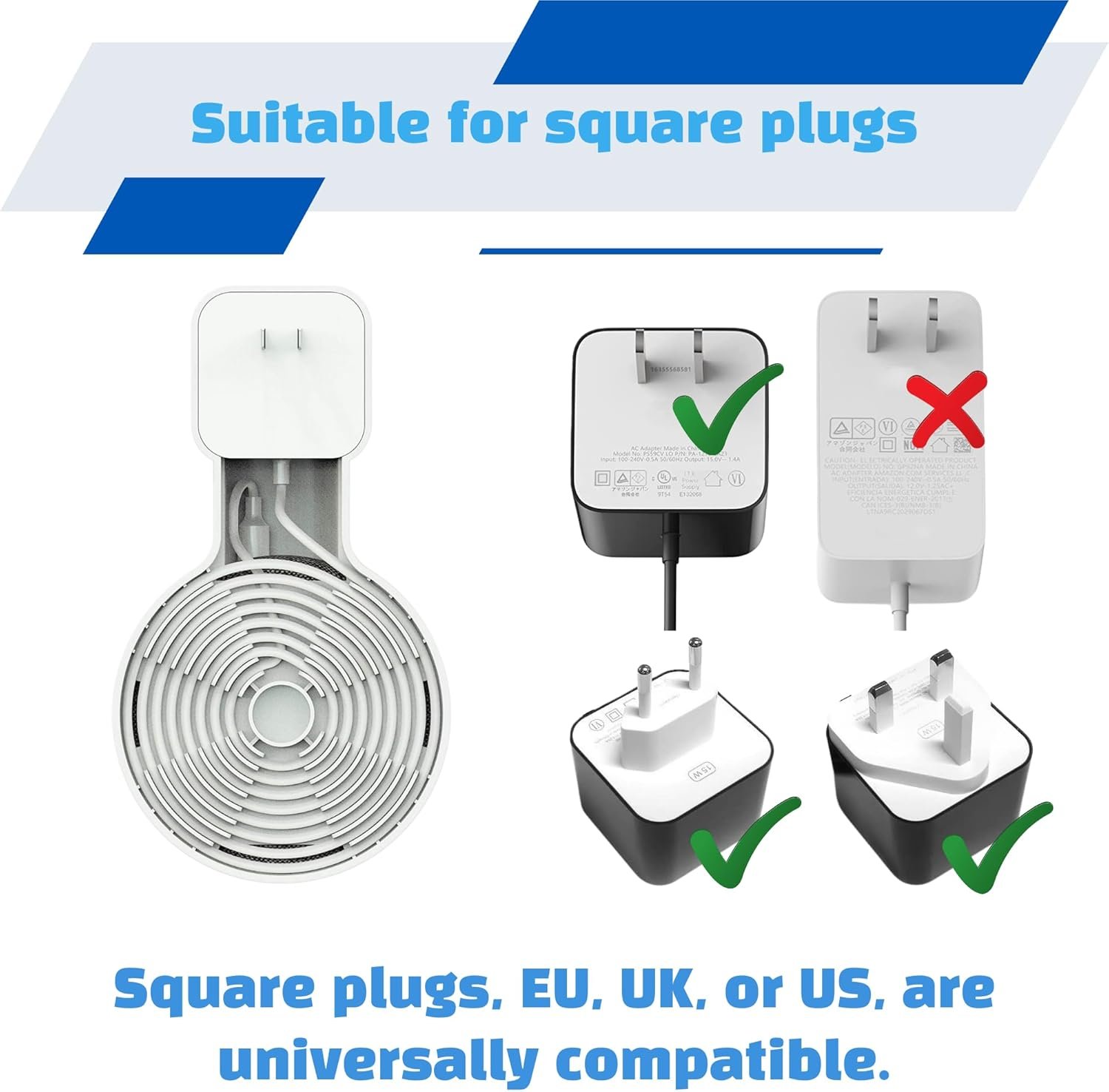 Sintron 2x Smart Home Lautspecher Wandhalterung Halter für Dᴏt 3. Generation Halterung Ständer MIT Integrierer Kabelmanagement, für Küche, Bad Schlafzimmer, Kompatibel Mit Google Mini (2 Pack, Weiß) – Bild 4